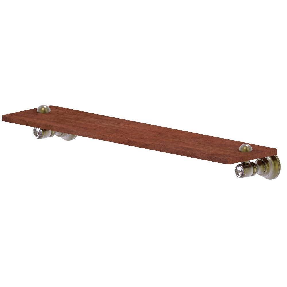 Allied Brass CC-1-22-IRW-ABR Carolina Crystal Antique Brass Wall mount Bathroom Shelf ( 22-in x 2.4-in x 5-in )