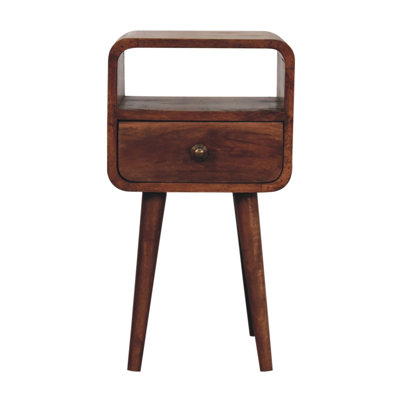 GLANZEND 1 Drawer Nightstand Bedside Table Solid Wood with Solid Wood ...
