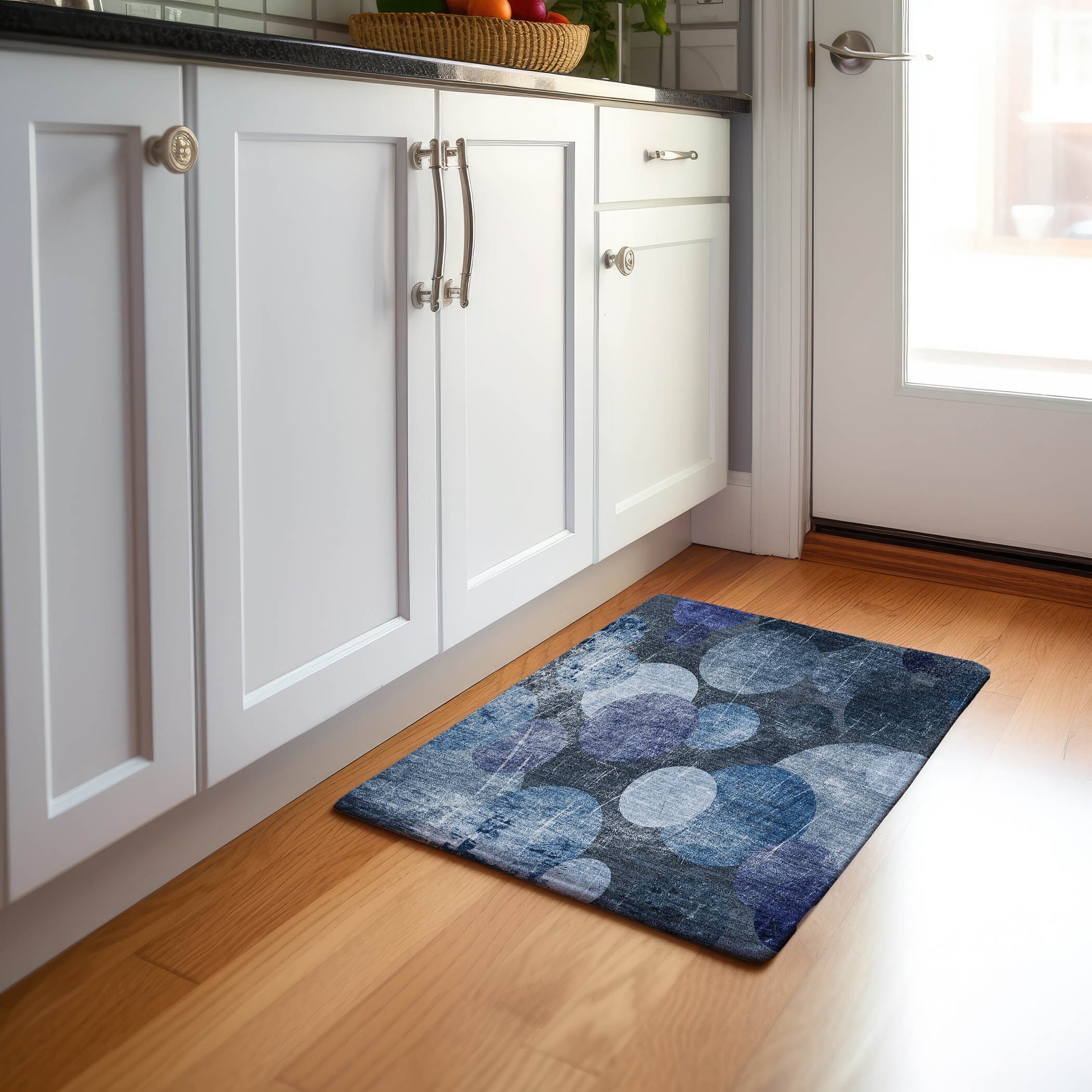 Addison Rugs AMF555DN8RO Mayfield AMF555DN 8 x 8 (ft) Loomed Polyester Denim Round Indoor Geometric Machine washable Area rug