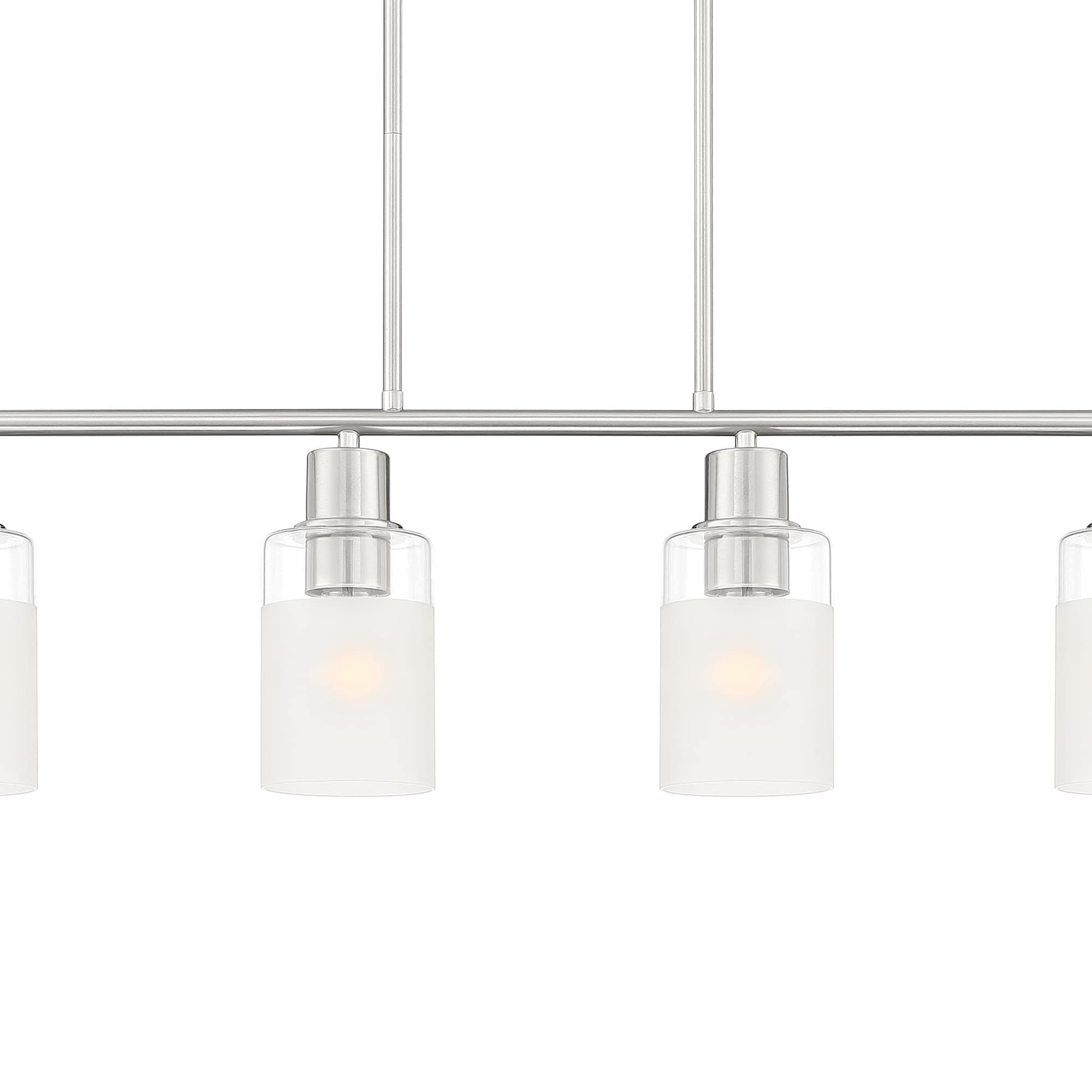 Cedar Lane Brushed Nickel 4-Light Glass Island Pendant