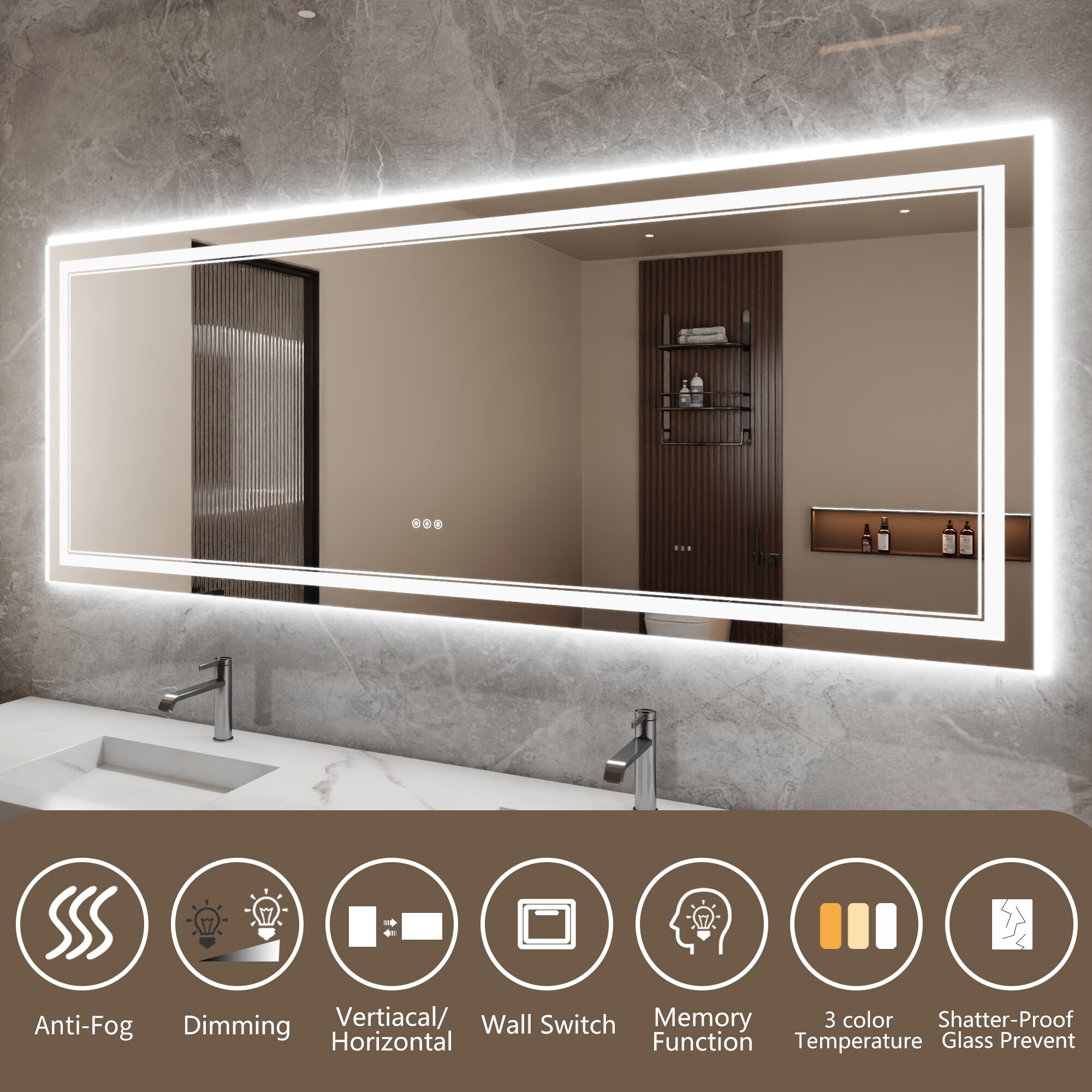 Bayfeve BFKF-4836D4-MIR Framed-Bath-Mirrors - View #7