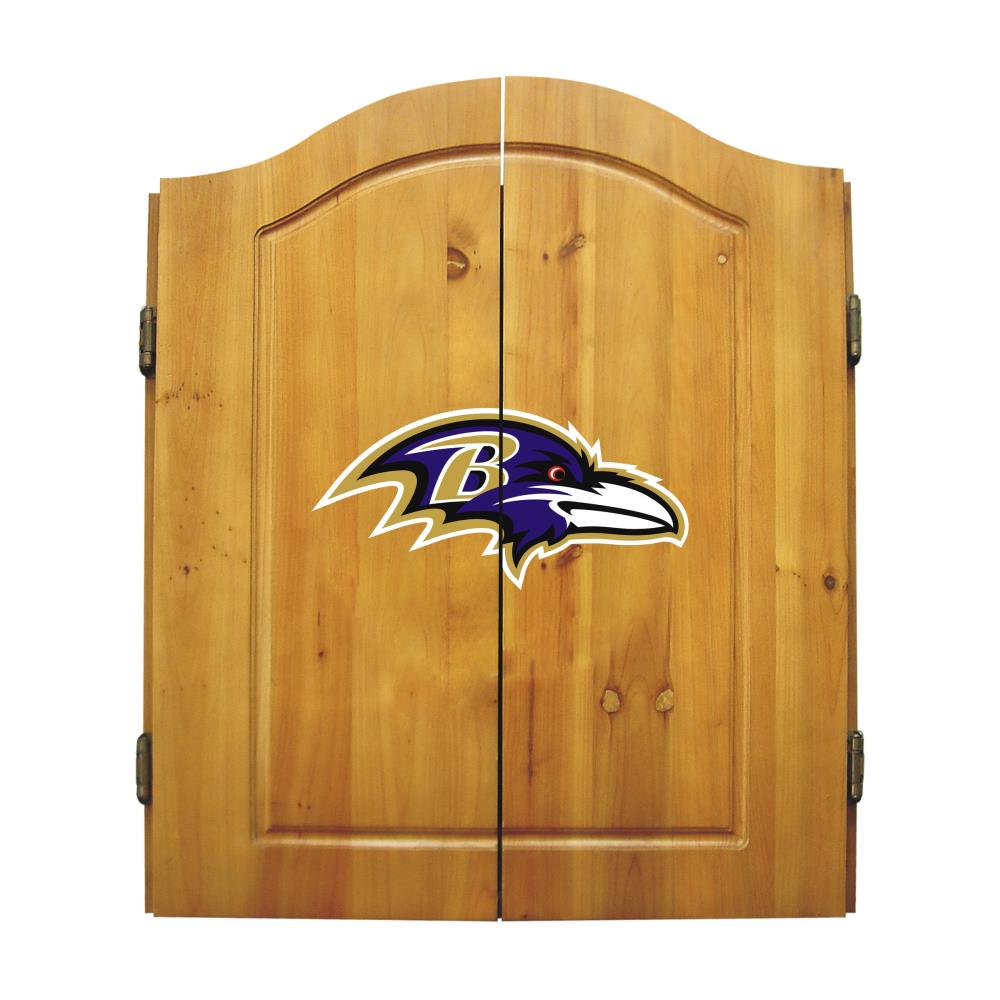 Imperial International Baltimore Ravens NFL 21.75-in Multiple  Colors/Finishes Wood Dartboard Cabinet with Dartboard at