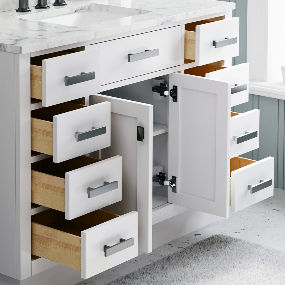 Hartford 48" White Marble Top Single Sink Bathroom Vanity