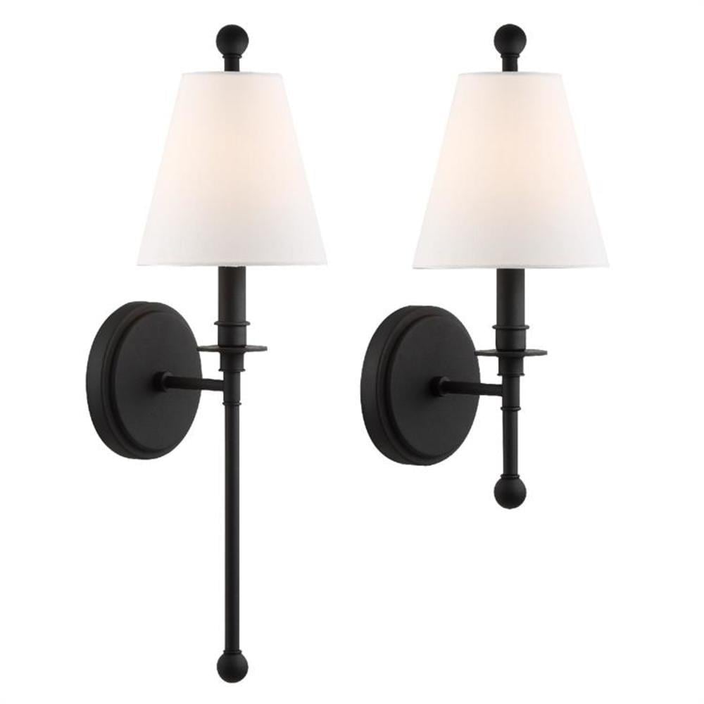 Crystorama Riverdale 6-in W 1-Light Black Forged Transitional Wall Sconce