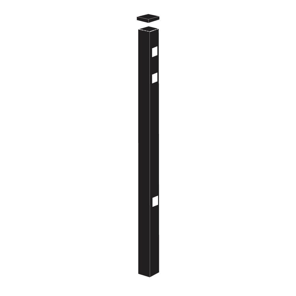 Freedom 73056686 9-ft H x 2-in W Black Aluminum Decorative Fence post