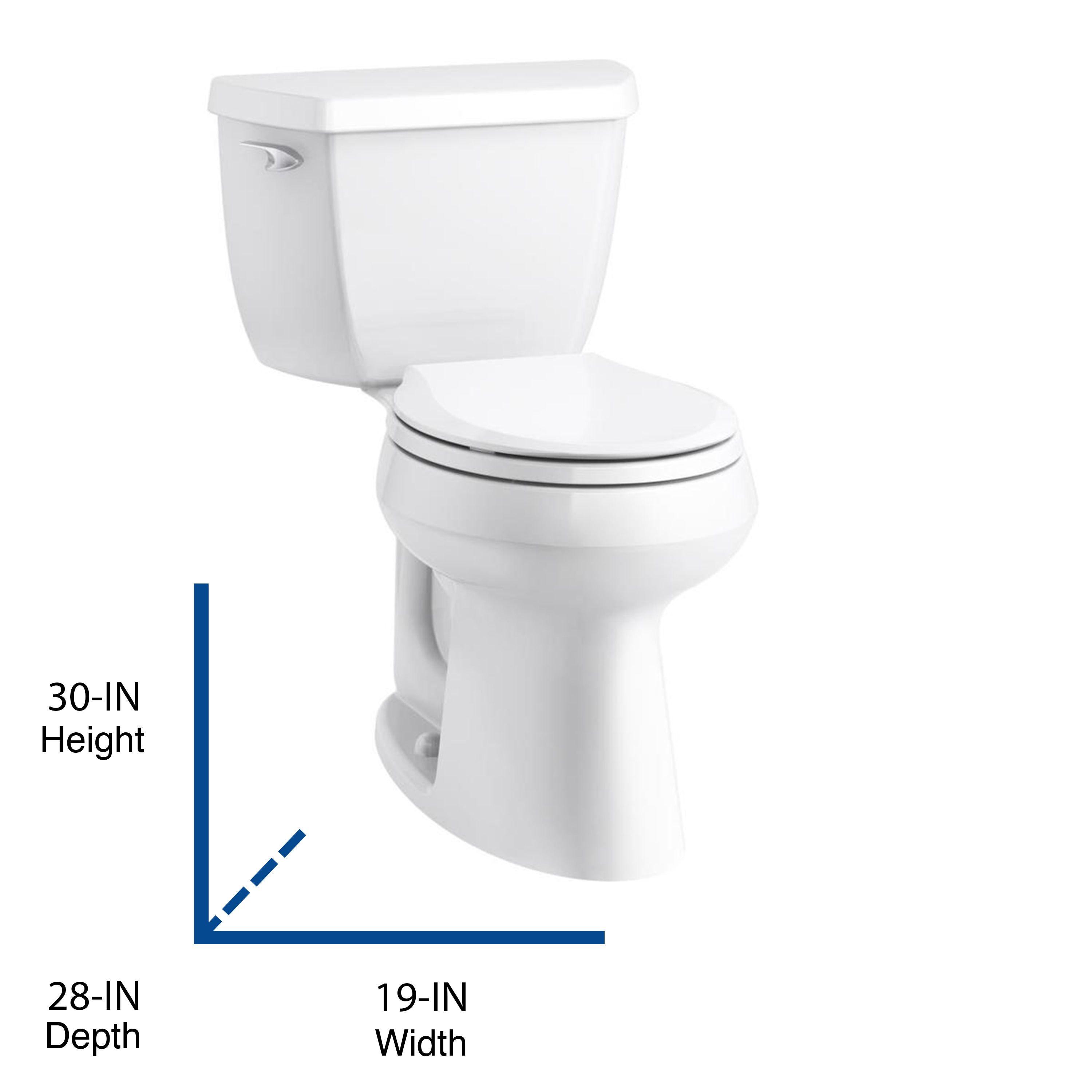 KOHLER Highline White Round Chair Height 2-piece WaterSense Soft Close  Toilet 12-in Rough-In 1.28-GPF in the Toilets department at