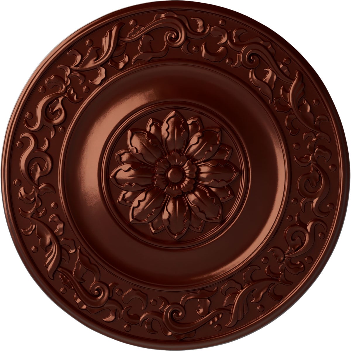 Ekena Millwork CM47MIACS Milan 51-in W x 51-in L Painted Antique Copper Polyurethane Whole Ceiling Medallion