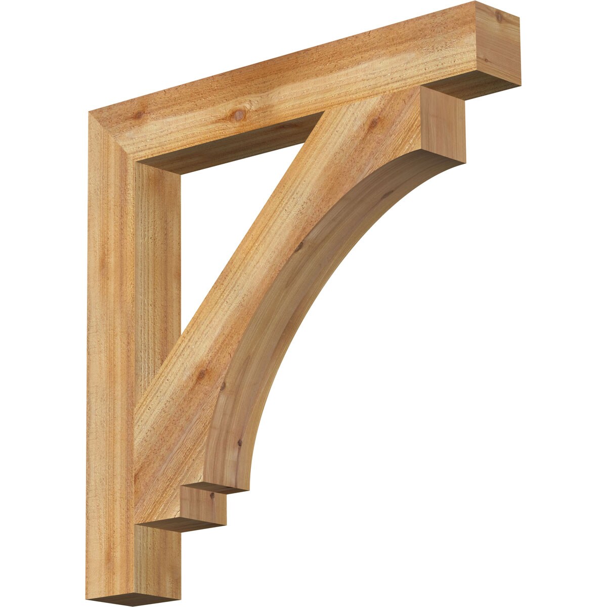Ekena Millwork BKT04X30X30IMP05RWR Imperial Block Rough Sawn 4-in x 30-in x 30-in Western red cedar Brown Wood Standard bracket