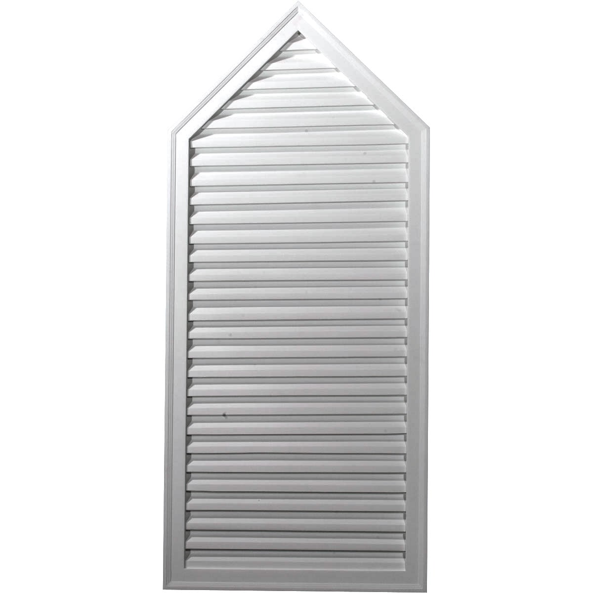 Ekena Millwork GVPE24X54D 22.125-Inches x 52.125-Inches White Peaked Urethane Gable Louver Vent