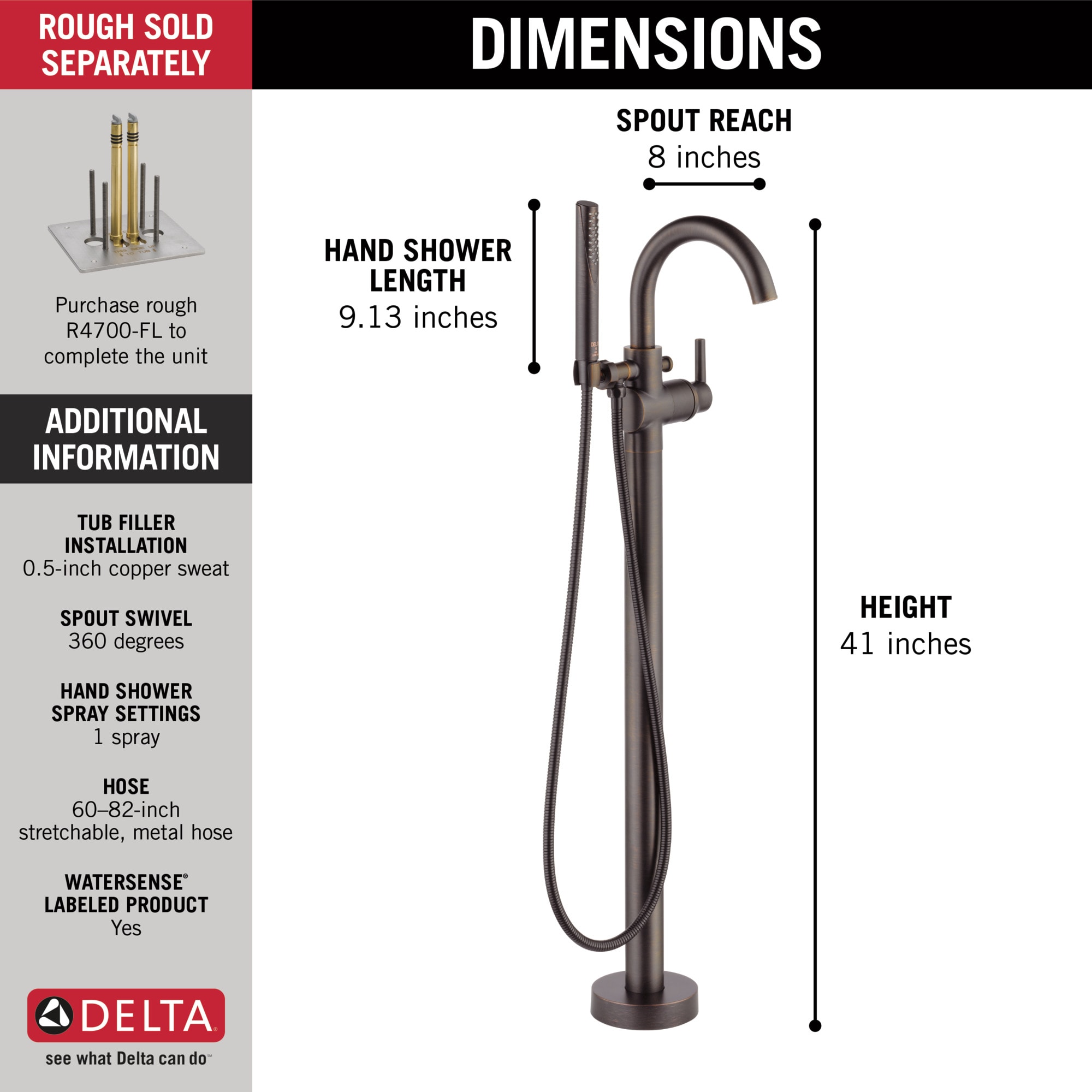 Delta T4759-RBFL Roman-Tub-Faucets - View #3