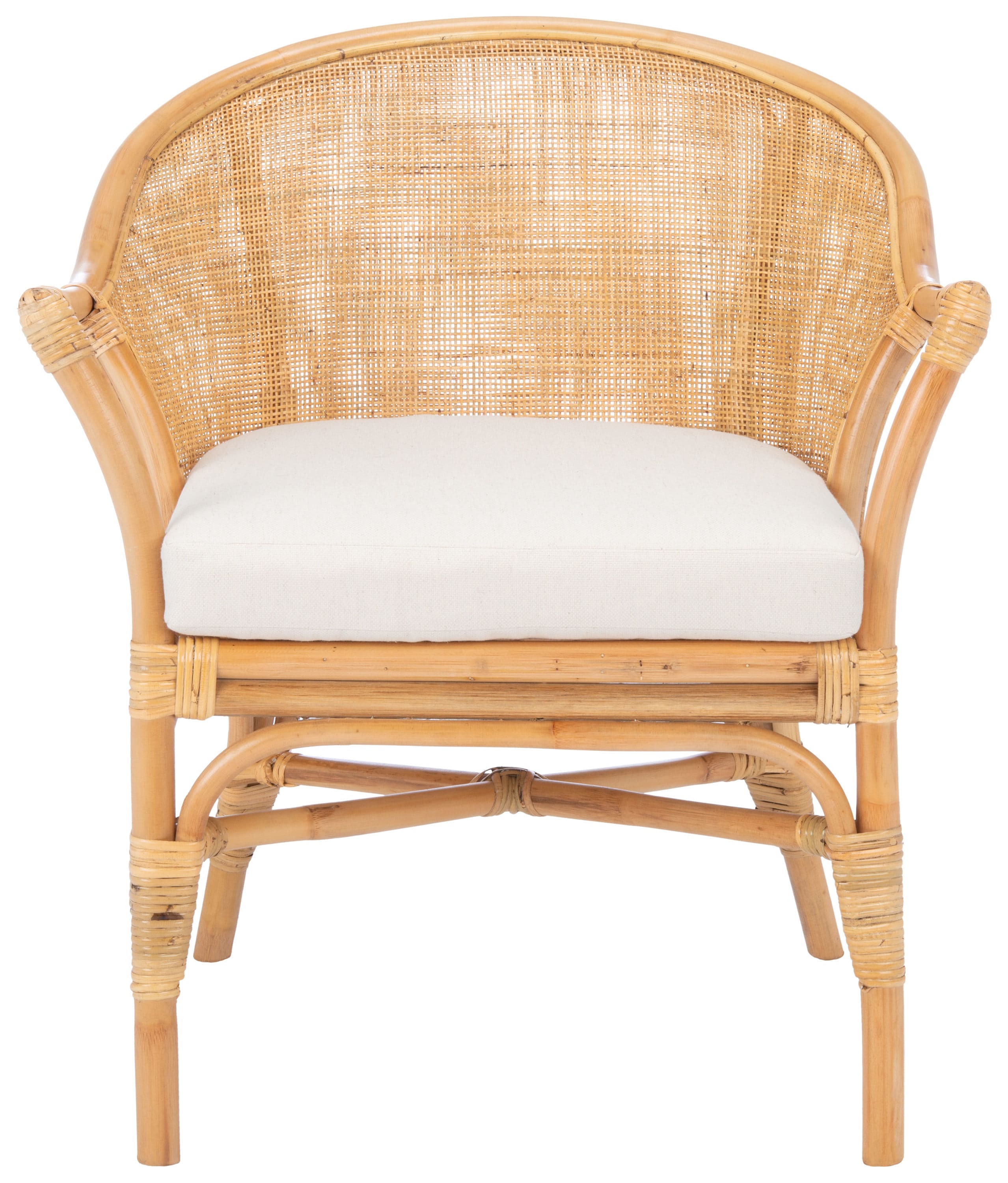 WELLFOR RT Lounge Chairs Casual Off- White and Teak Accent Chair in the  Chairs department at