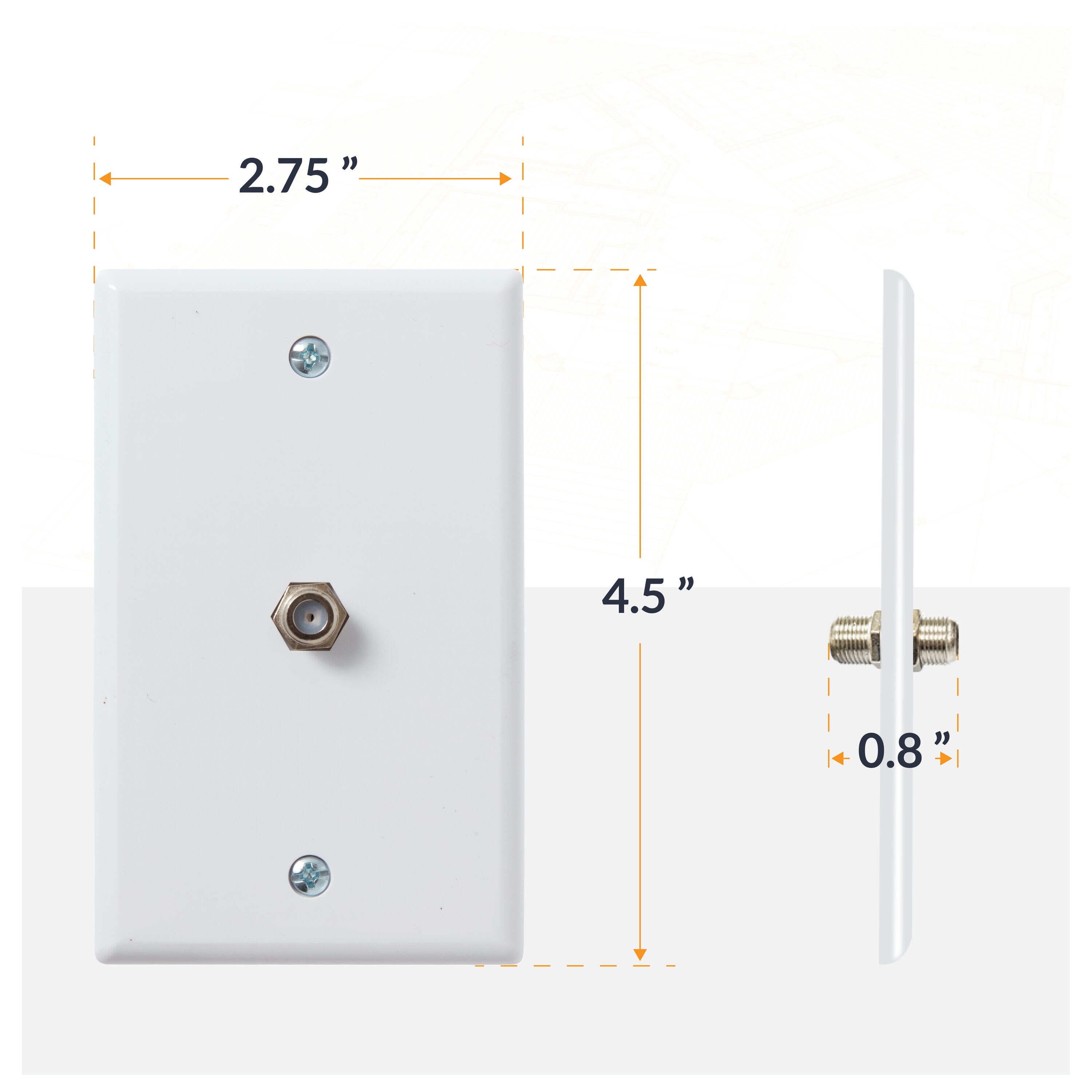 Newhouse Hardware TVP-WH-05 Audio-Video-Wall-Jacks - View #2