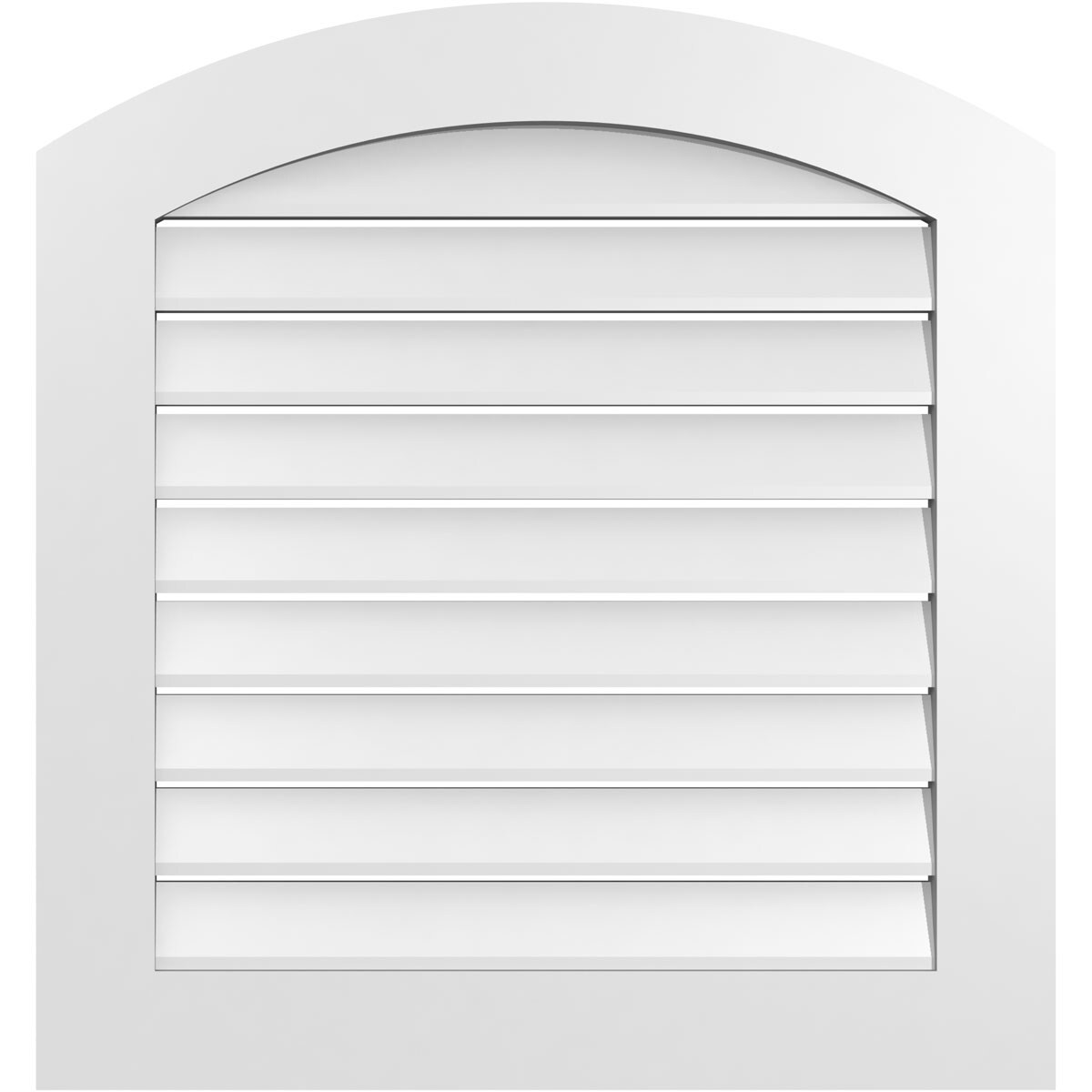 Ekena Millwork GVPAR30X3201SF 30-Inches x 32-Inches Off-white Round top PVC Gable Louver Vent