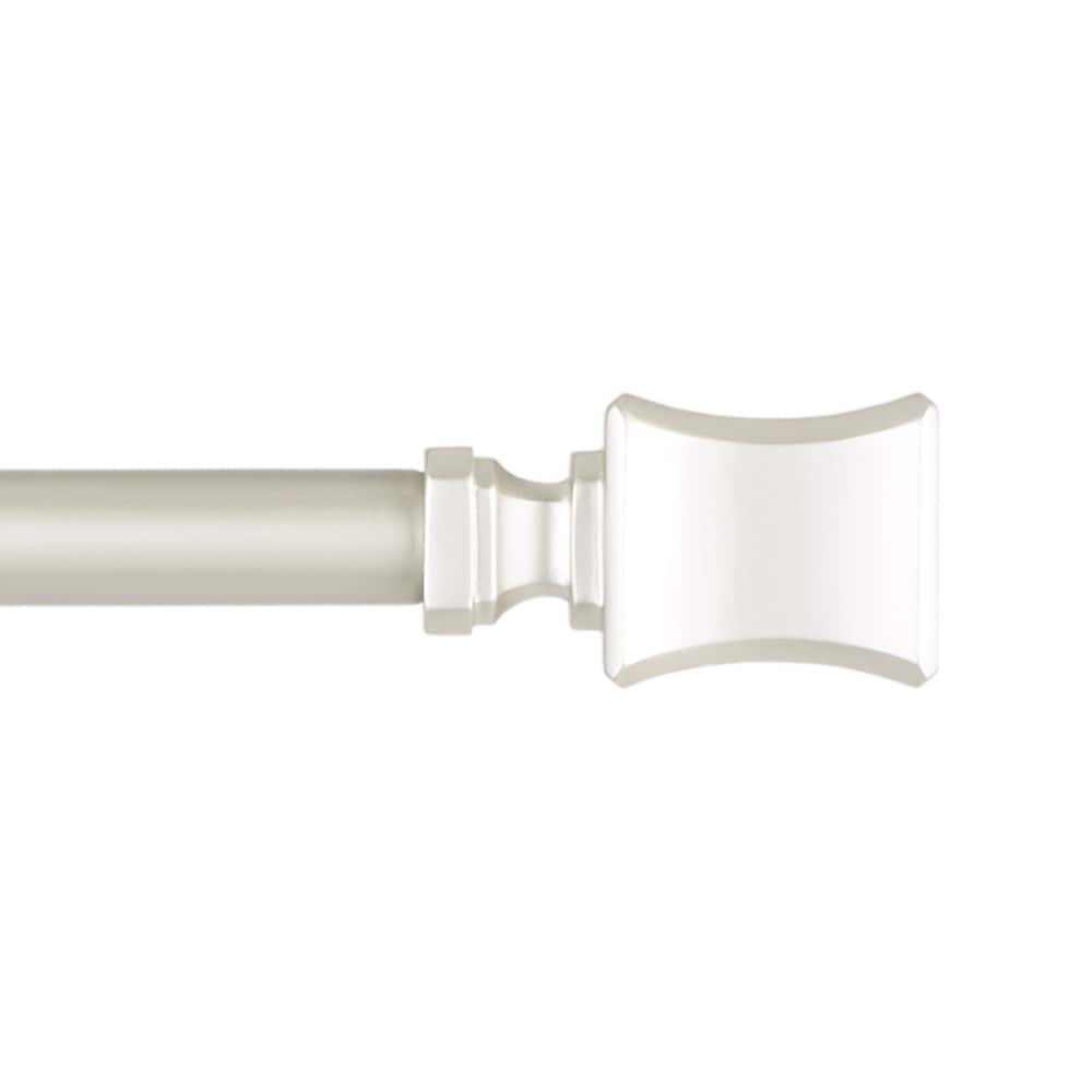 Exclusive Home RD014887DSEHB1 A556 66-in to 120-in Matte Nickel Iron Single curtain rod with Finials