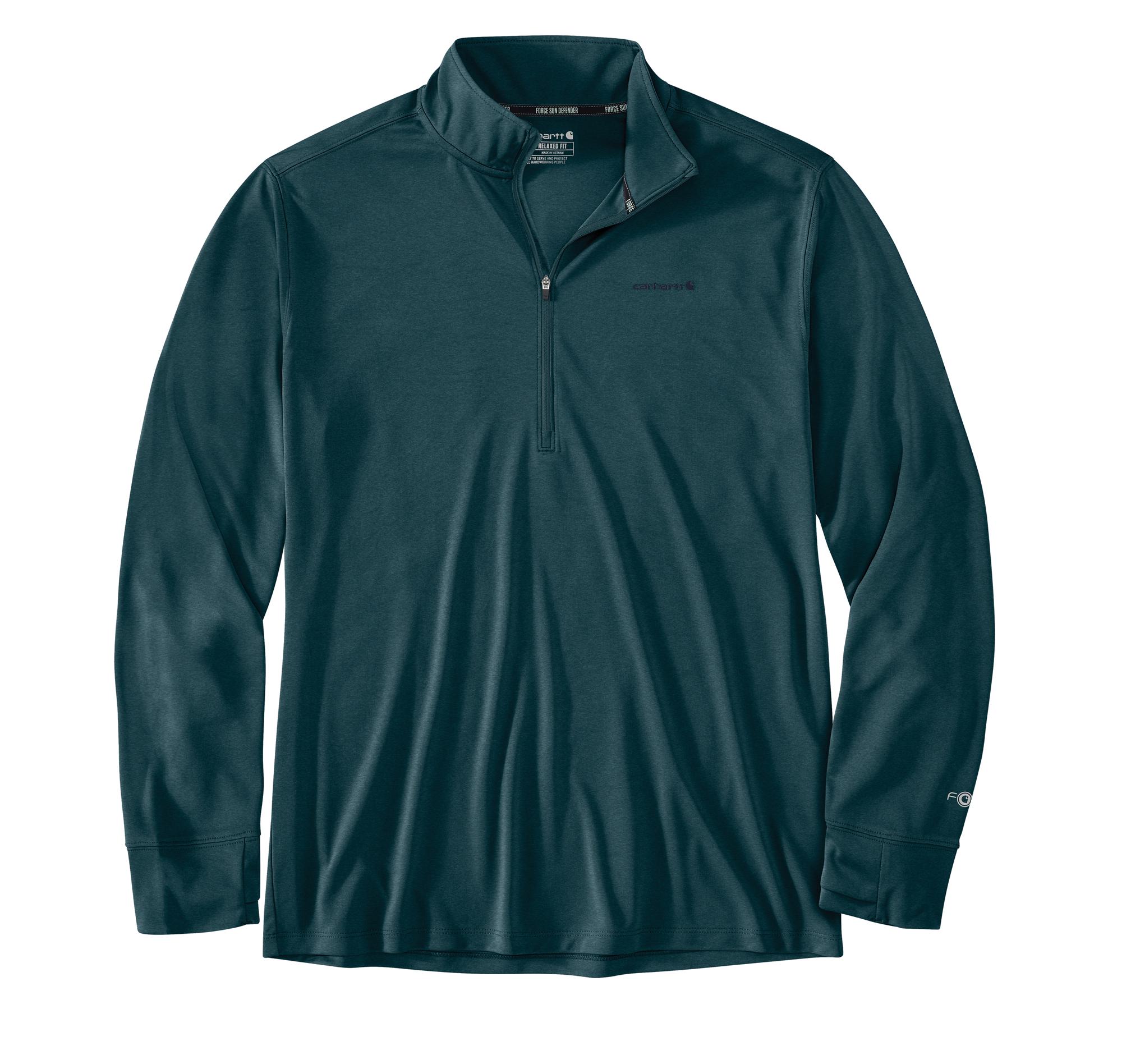 Carhartt 106573-HV1LREG Force Sun Defender Men's Blue Light weight Jersey Long sleeve Solid T-shirt ( L ) - Thumbnail