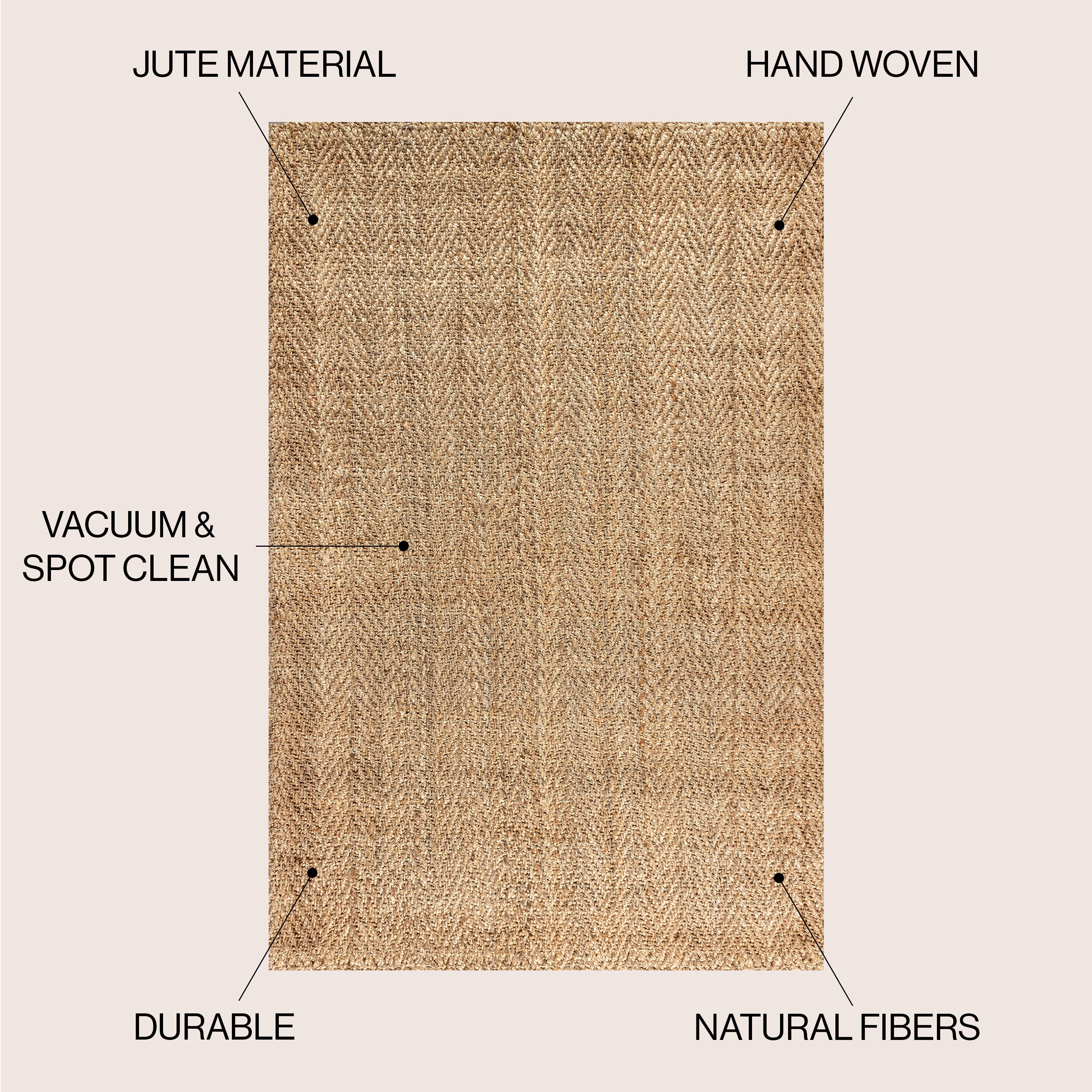 JensenDistributionServices 5 x 5 ft. Hand Woven Jute Solid Round