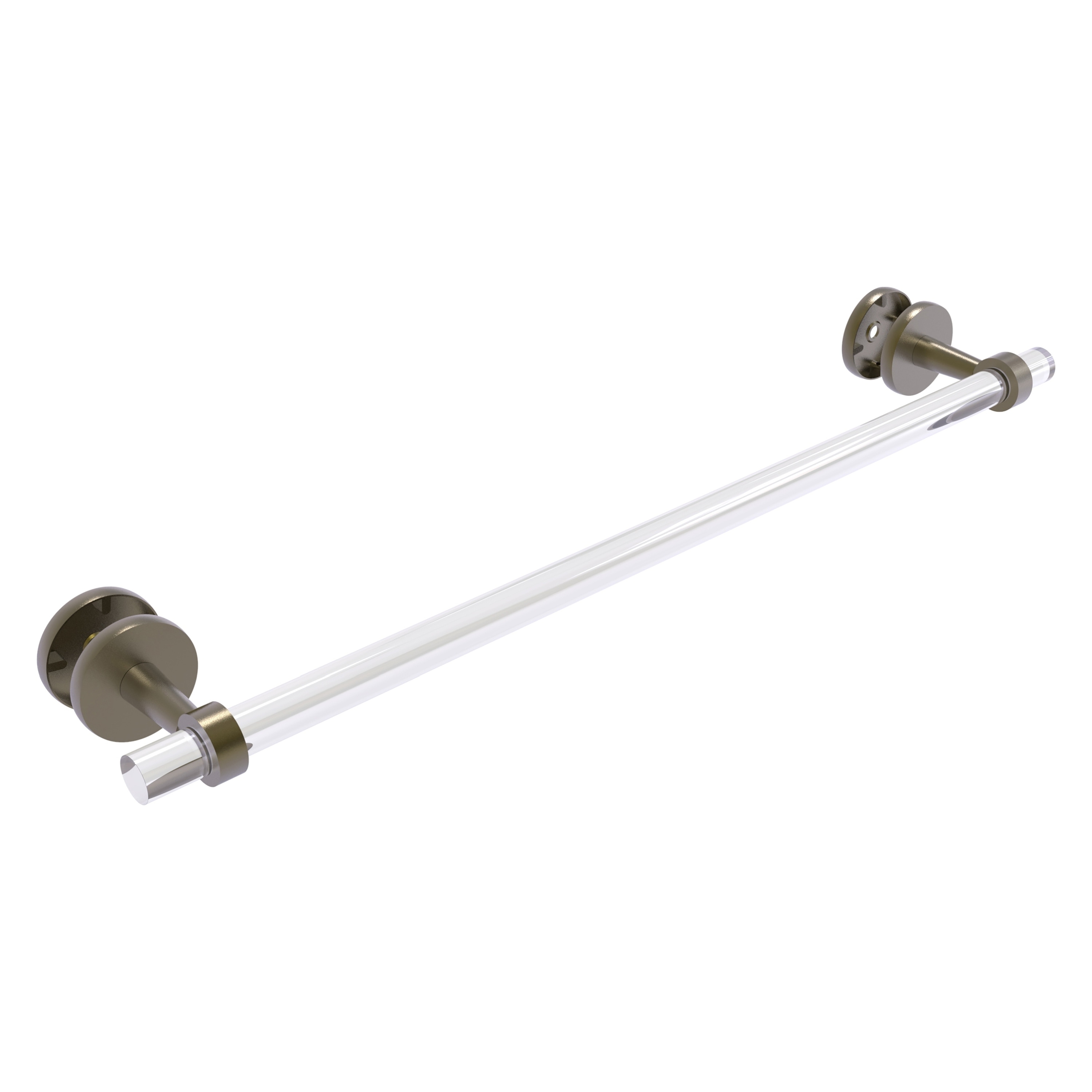 Allied Brass CV-41-SM-24-ABR Clearview 24-in Antique Brass Wall mount Single Towel Bar