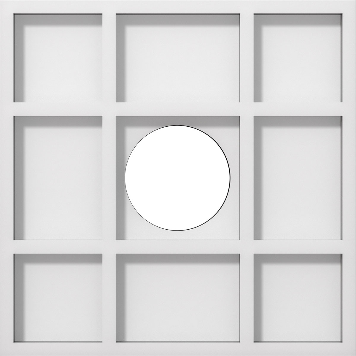 Ekena Millwork CMP10RK-03000 Rubik 10-Inches W x 10-Inches L Contemporary White PVC Whole Ceiling Medallion