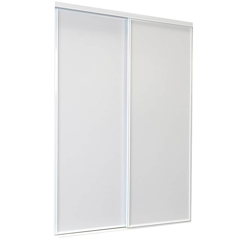 9505 Lyons 48-in x 80-in White Flush Prefinished Aluminum Sliding Door | - RELIABILT 45054