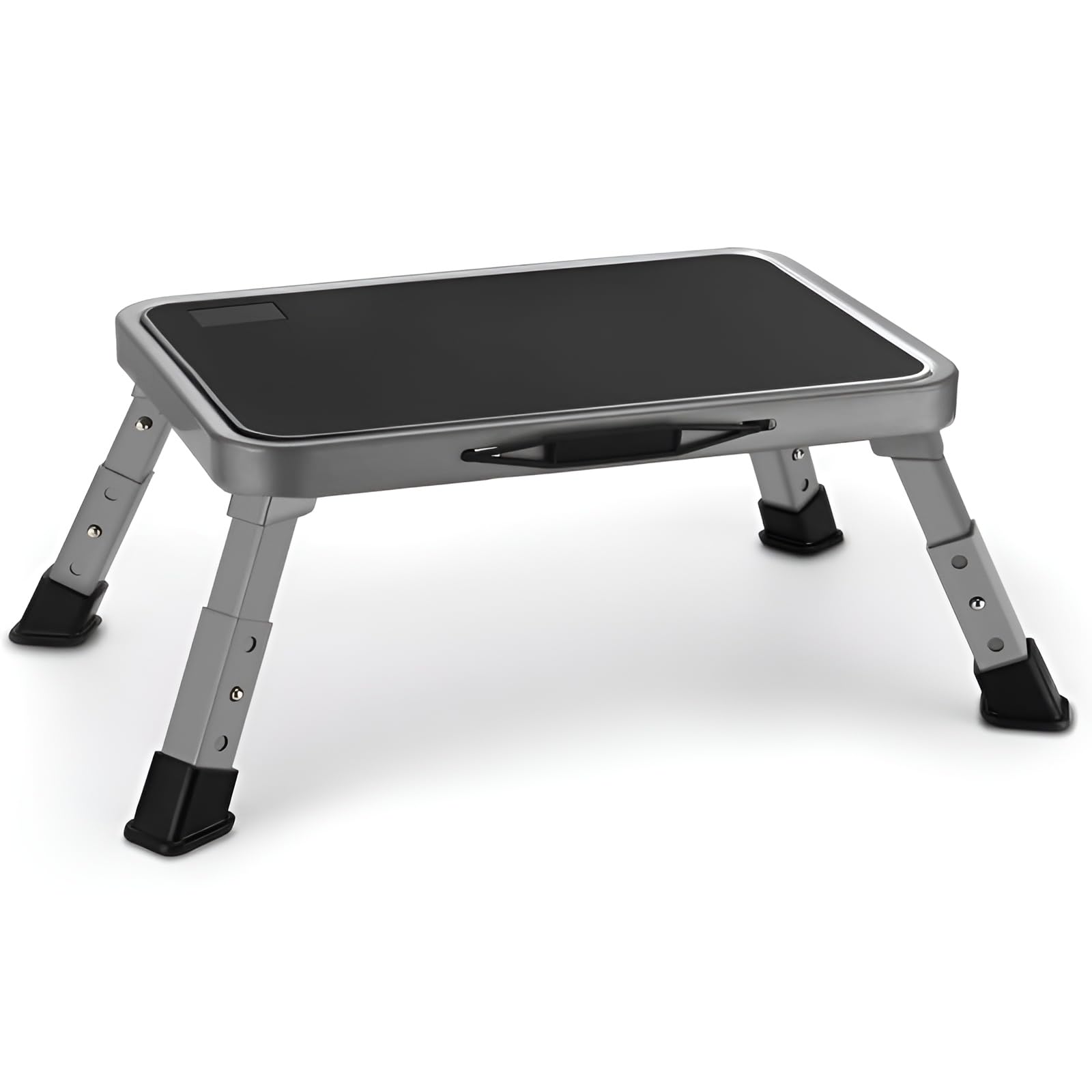 Linder Group Inc Foldable Step Stool Adjustable Non Slip Platform Step Ladder with Thick Rubber Feet for Adults Kids Kitchen Bedroom Office RV 330 Lb Capacity