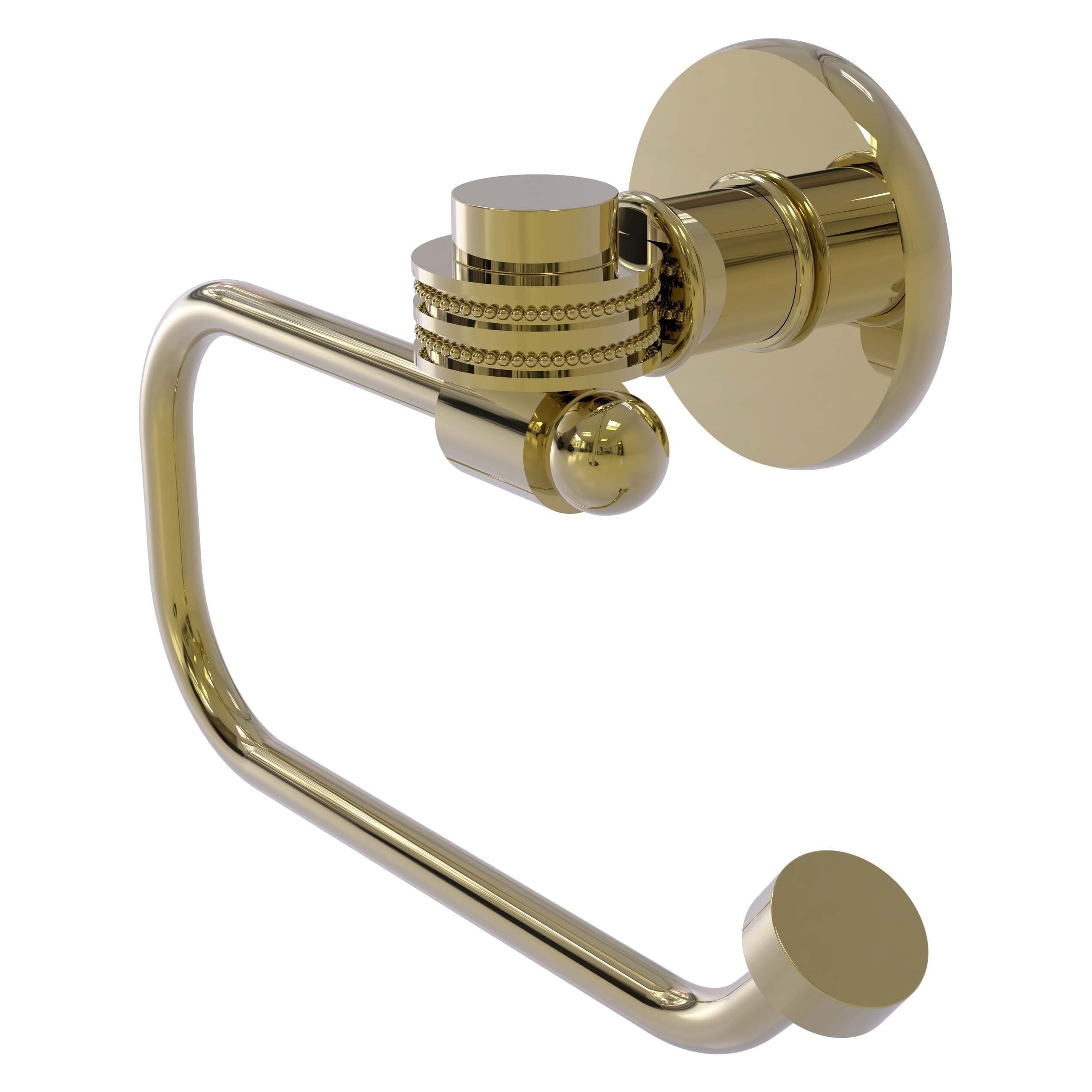 Allied Brass 2024ED-UNL Continental Unlacquered Brass Wall mount Single post Toilet Paper Holder 1 -Rolls with Storage