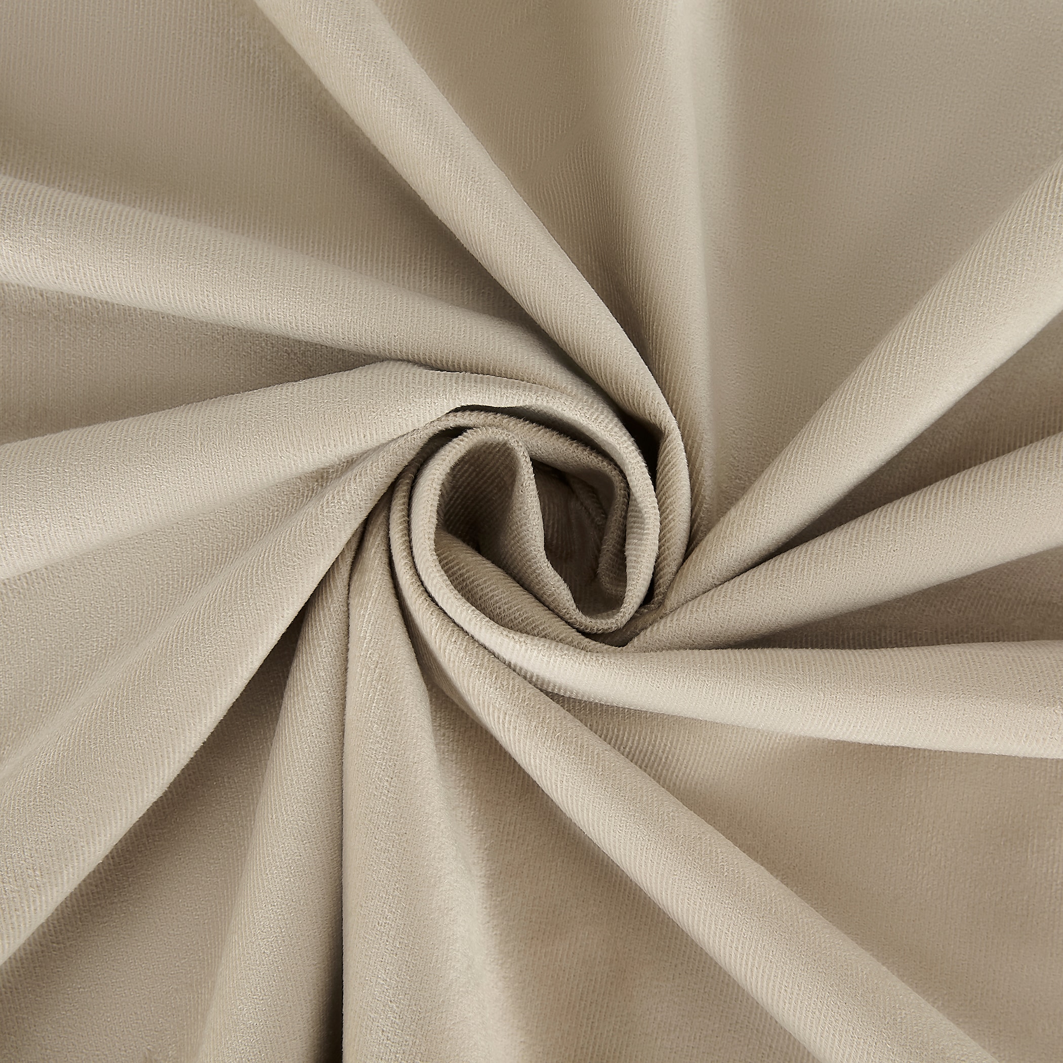 Ecru Velvet Blackout Thermal Back Tab Curtain Panel