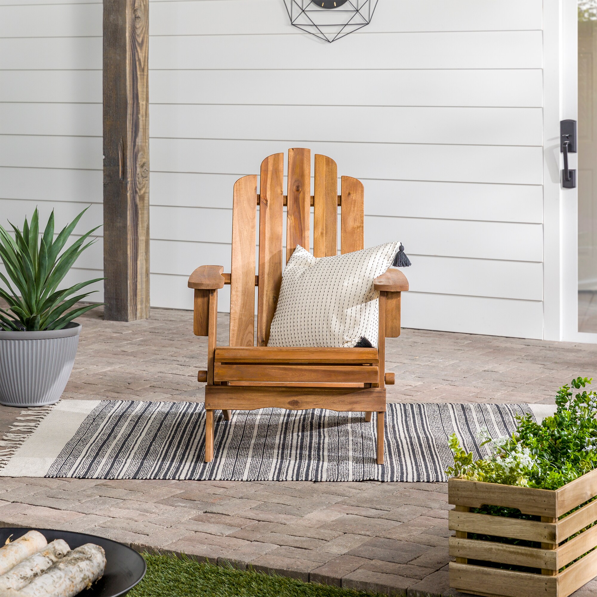 Walker edison acacia adirondack shop chair