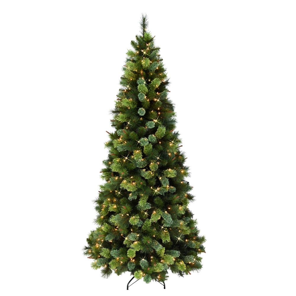 Puleo International PPSLA-65C35 6.5-ft Fir Pre-lit Slim Artificial Christmas Tree with Clear Incandescent Lights