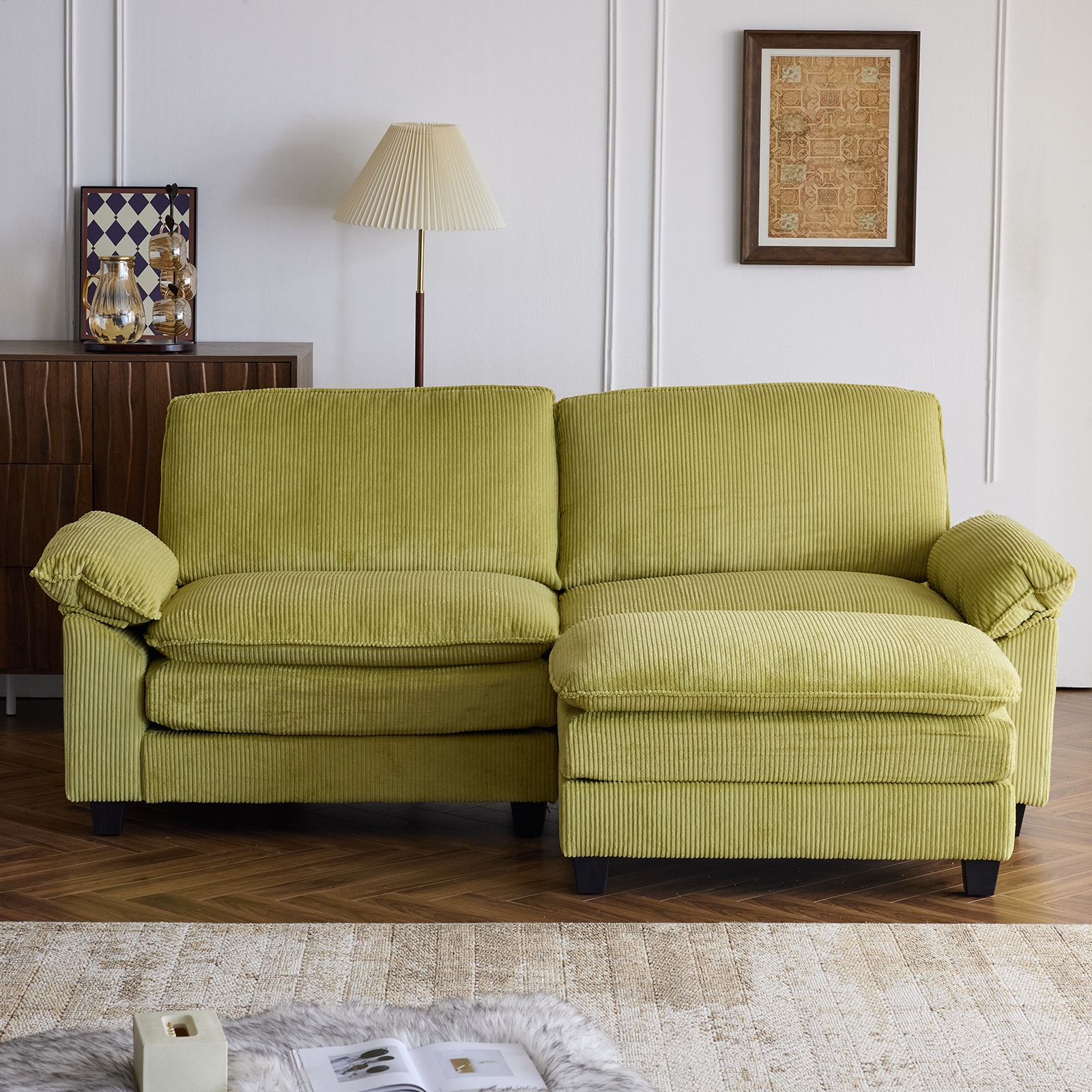 Outopee LO1G98000290+91 76.2-Inches Modern Green Loveseat