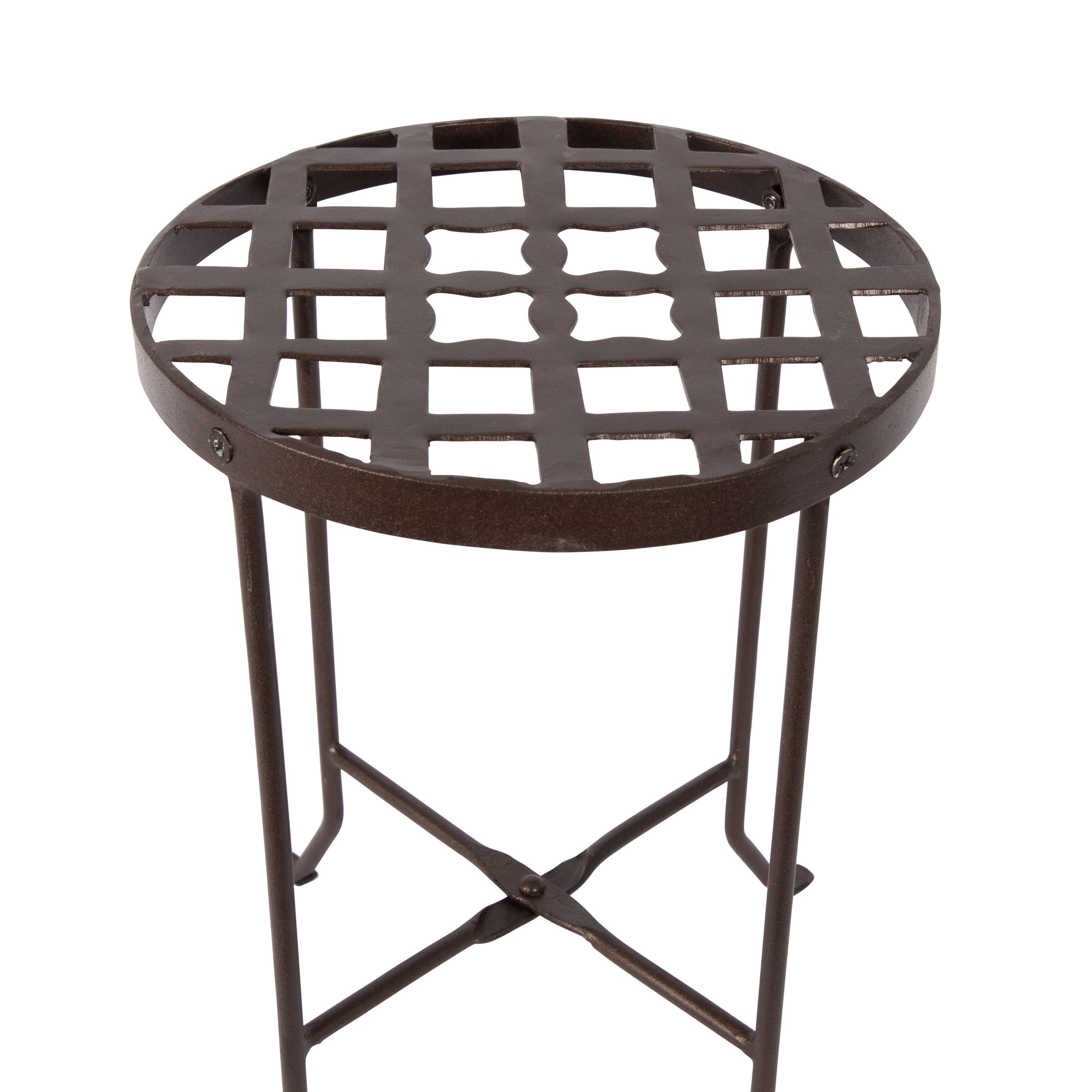 Medium Roman Bronze Wrought Iron Plant Stand