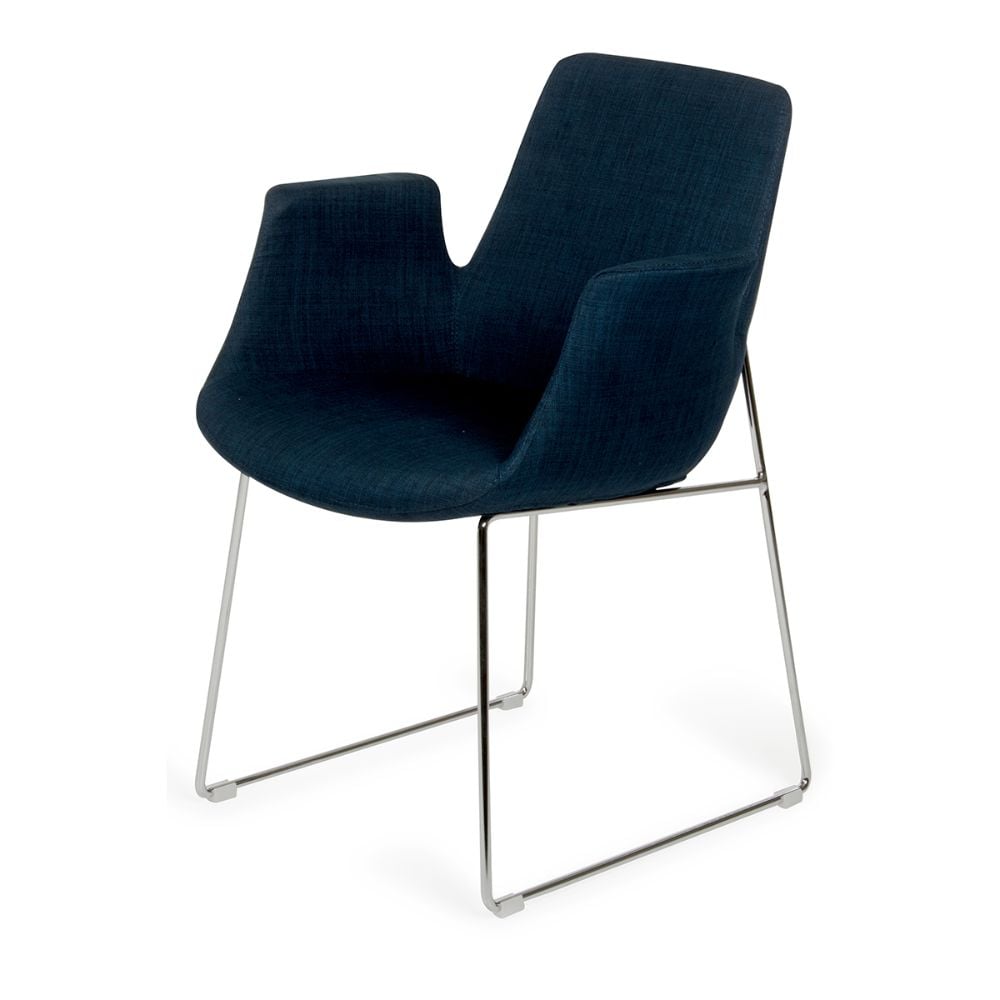 HomeRoots 283961 Valerie Contemporary/Modern Polyester/Polyester Blend Dining Side Chair (Metal Frame)
