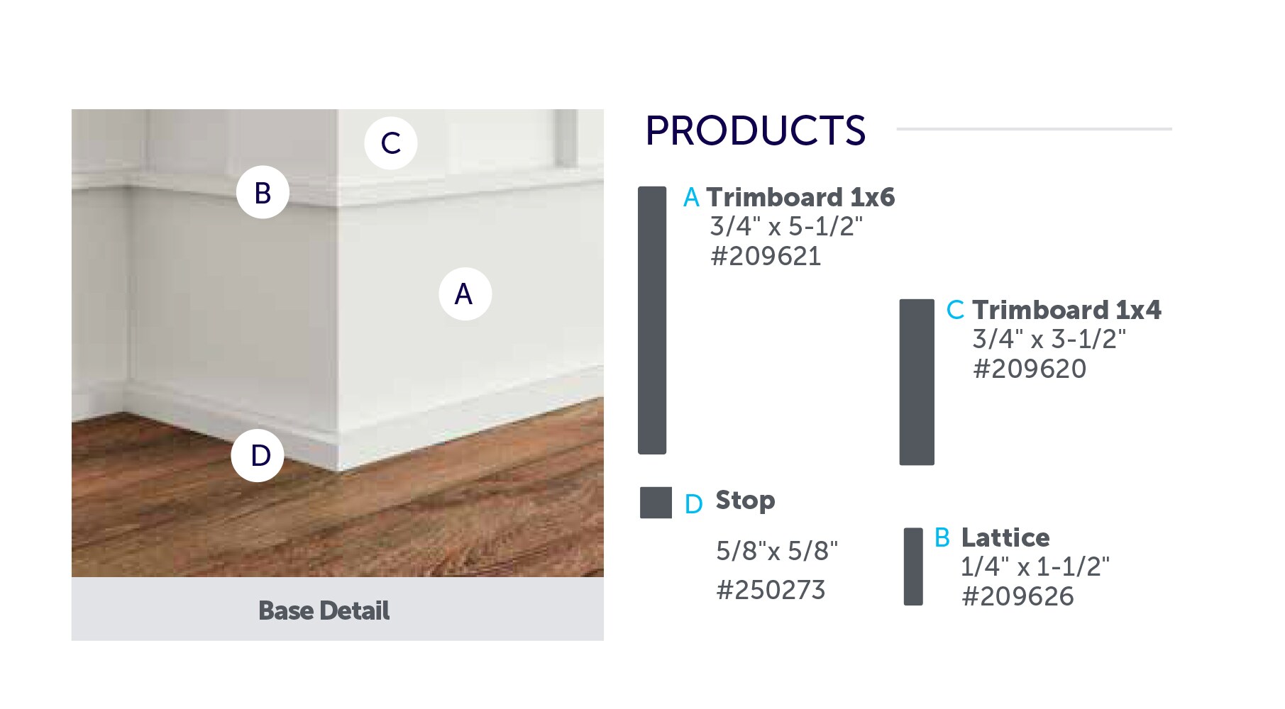 Royal Building Products 1-1/2-in x 8-ft Finished PVC Lattice Moulding