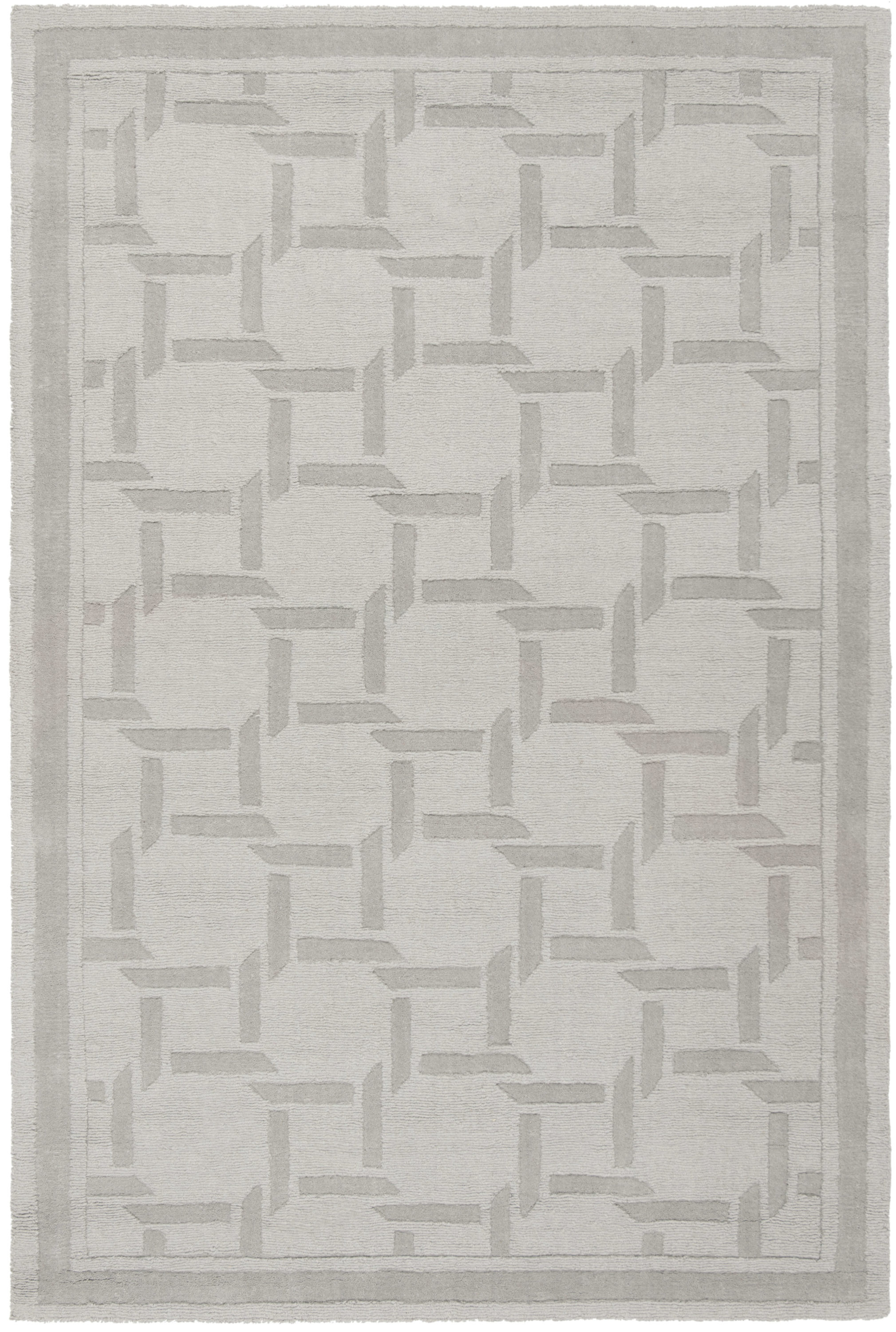 Martha Stewart MSR4549A-5 Resort Weave 5 x 8 (ft) Tufted Wool Driftwood/Gray Rectangular Indoor Abstract Farmhouse/Cottage Area rug