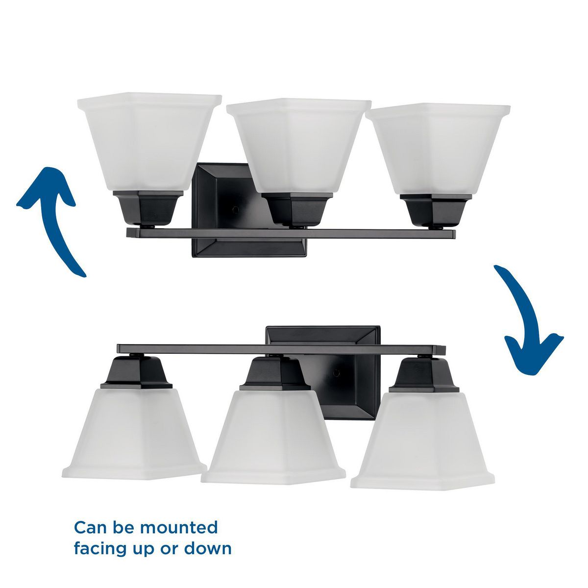 Matte Black 23" Steel 3-Light Bath Vanity Fixture