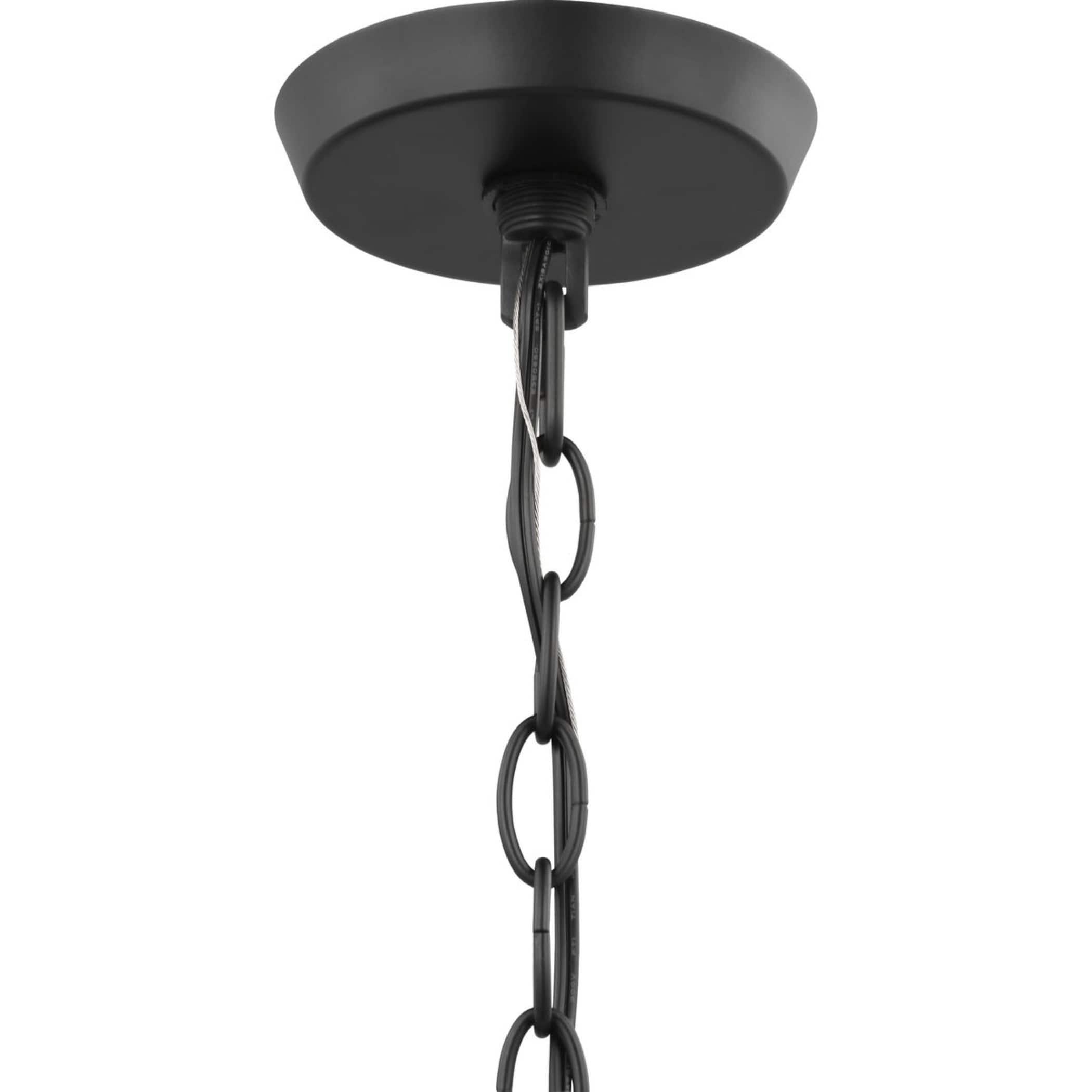 Vertex Matte Black Angular Five Light Chandelier