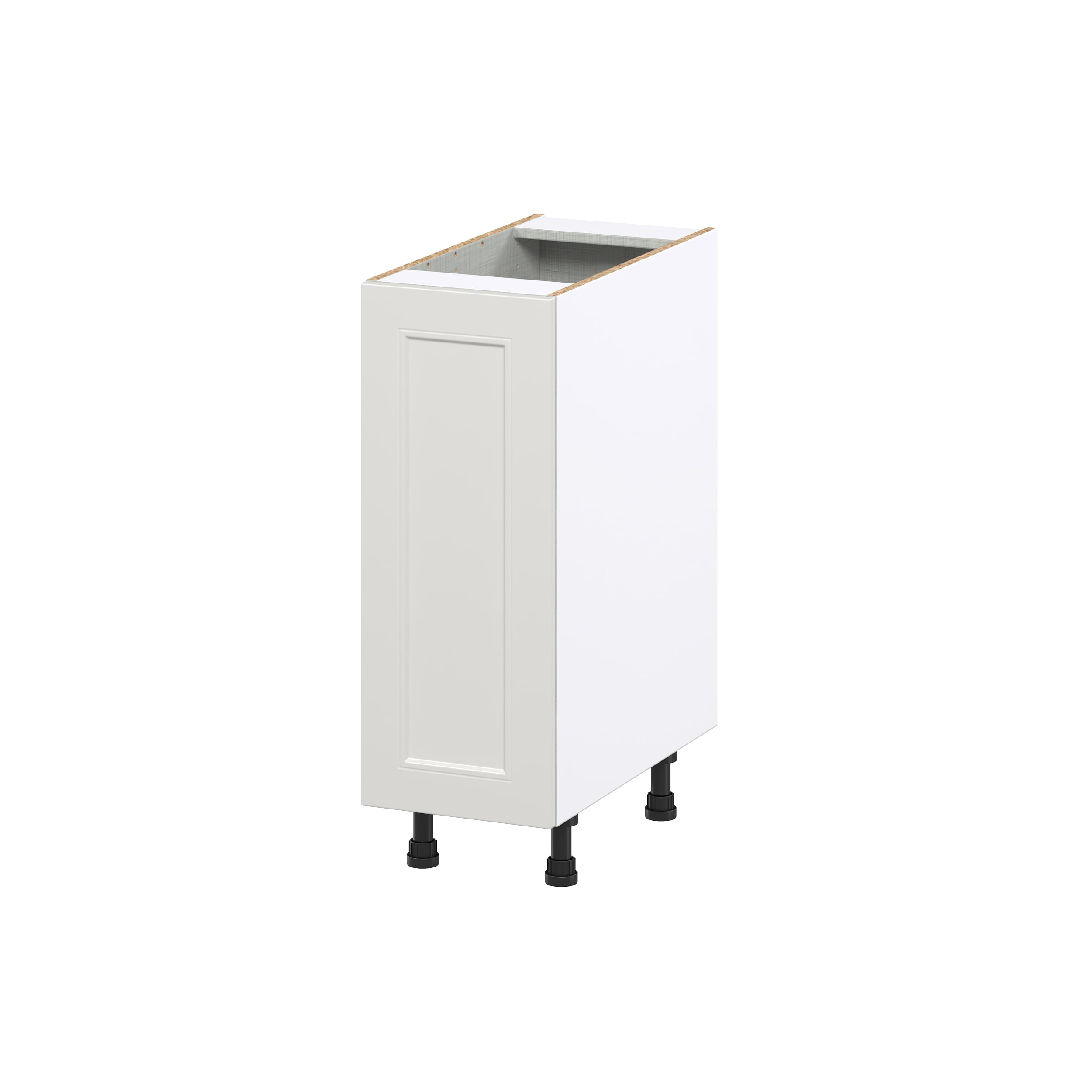 Hugo&Borg DSB12FHPOR-BE Belcourt 12-in W x 34.5-in H x 25-in D Painted Light Gray Pull-out cabinet Base Fully assembled Cabinet (Recessed Panel Shaker)