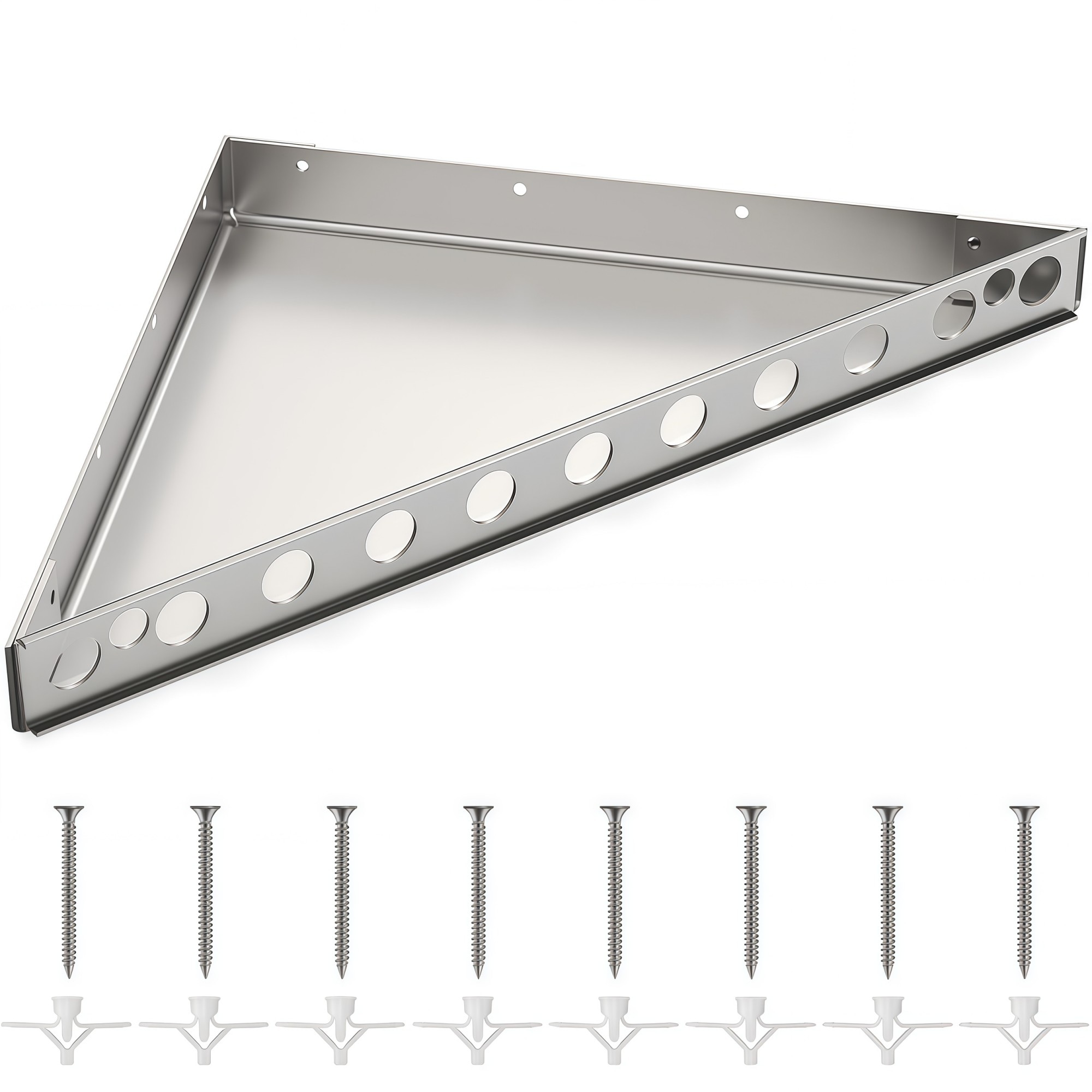 Numhew 17in x 17in x 24in 1-Bench Customizable Finish Corner Shower Bench Kit #NHWILL3273