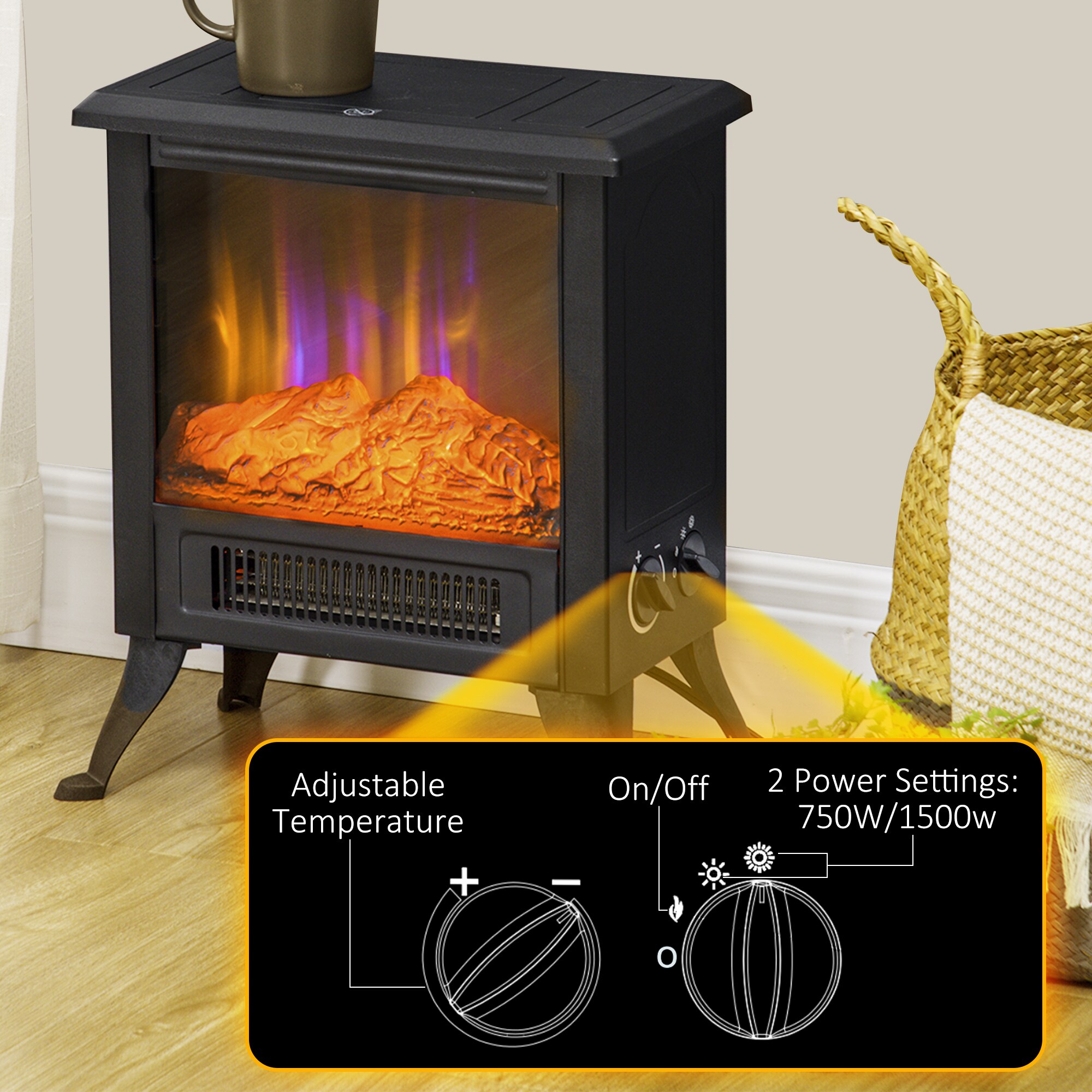 Kahomvis AOS-QP1092-045 Electric-Fireplaces - View #7