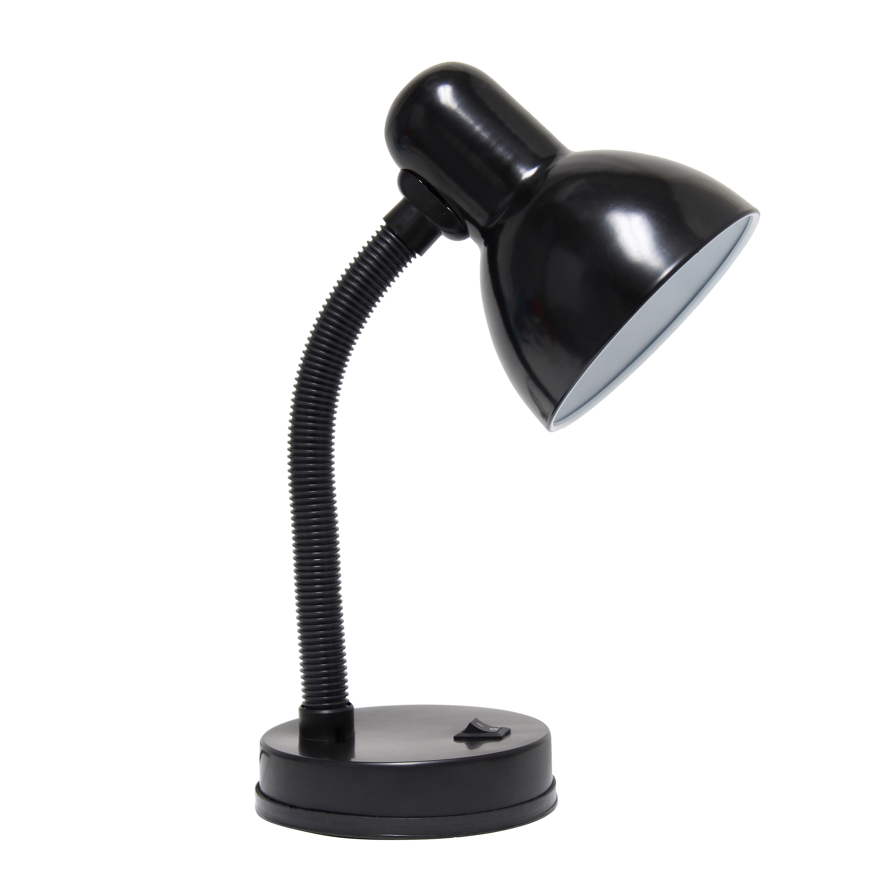 Simple Designs LD1003-BLK-12PK 14.25-in Black Standard Desk Lamp with Metal Shade