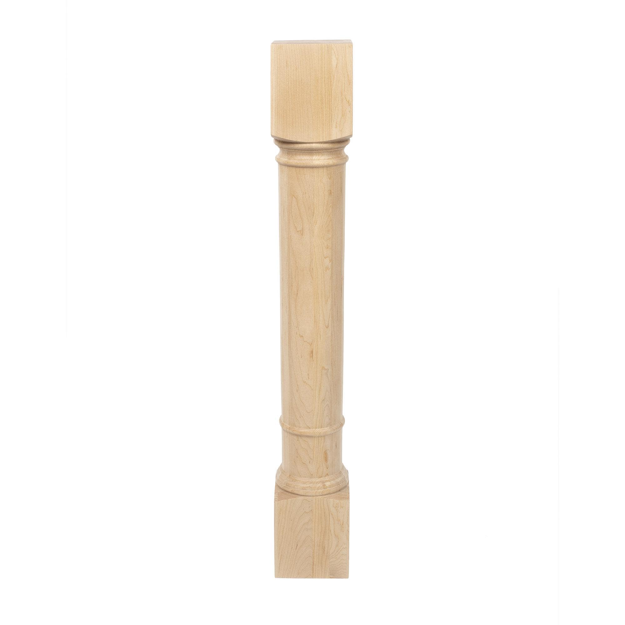 35.25" Unfinished Hard Maple Traditional Kitchen Island Leg