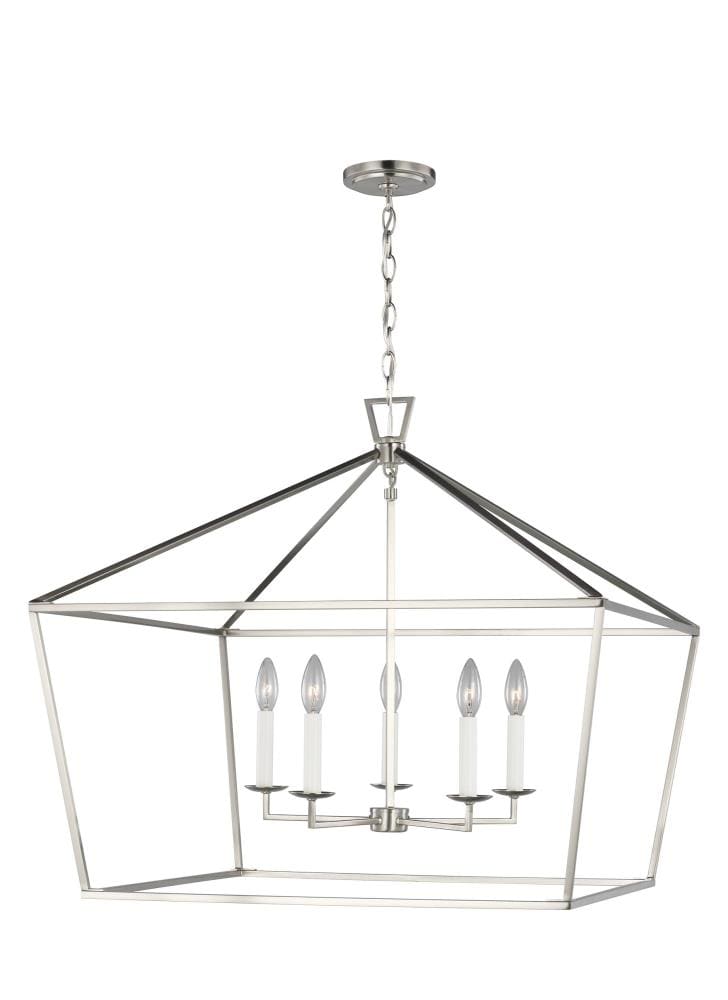 Generation Lighting 5692605-962 Dianna 5 -Light Brushed Nickel Transitional Lantern Large Hanging Pendant light