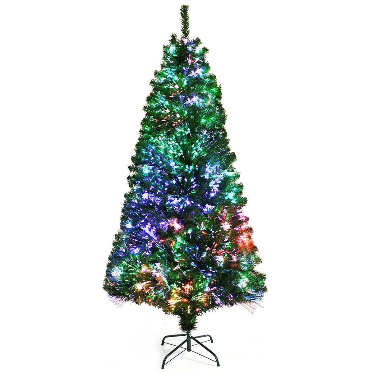 WELLFOR 7-ft Pre-lit Artificial Christmas Tree in the Artificial