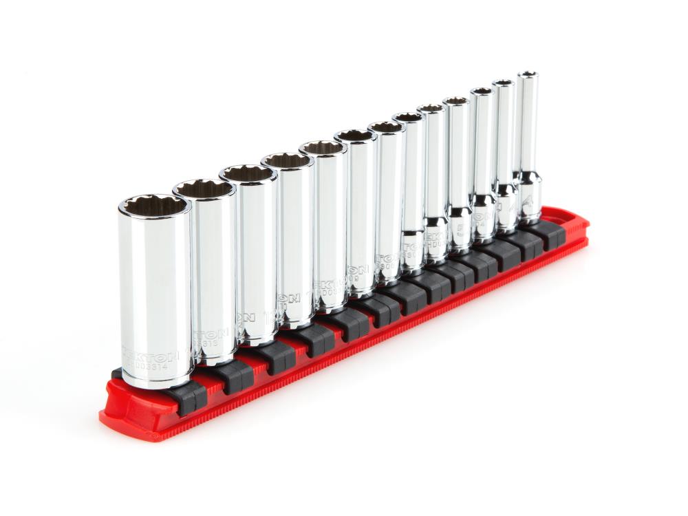 TEKTON SHD90108-D 13-Piece Metric 1/4-in Drive 12-point Set Deep Socket Set