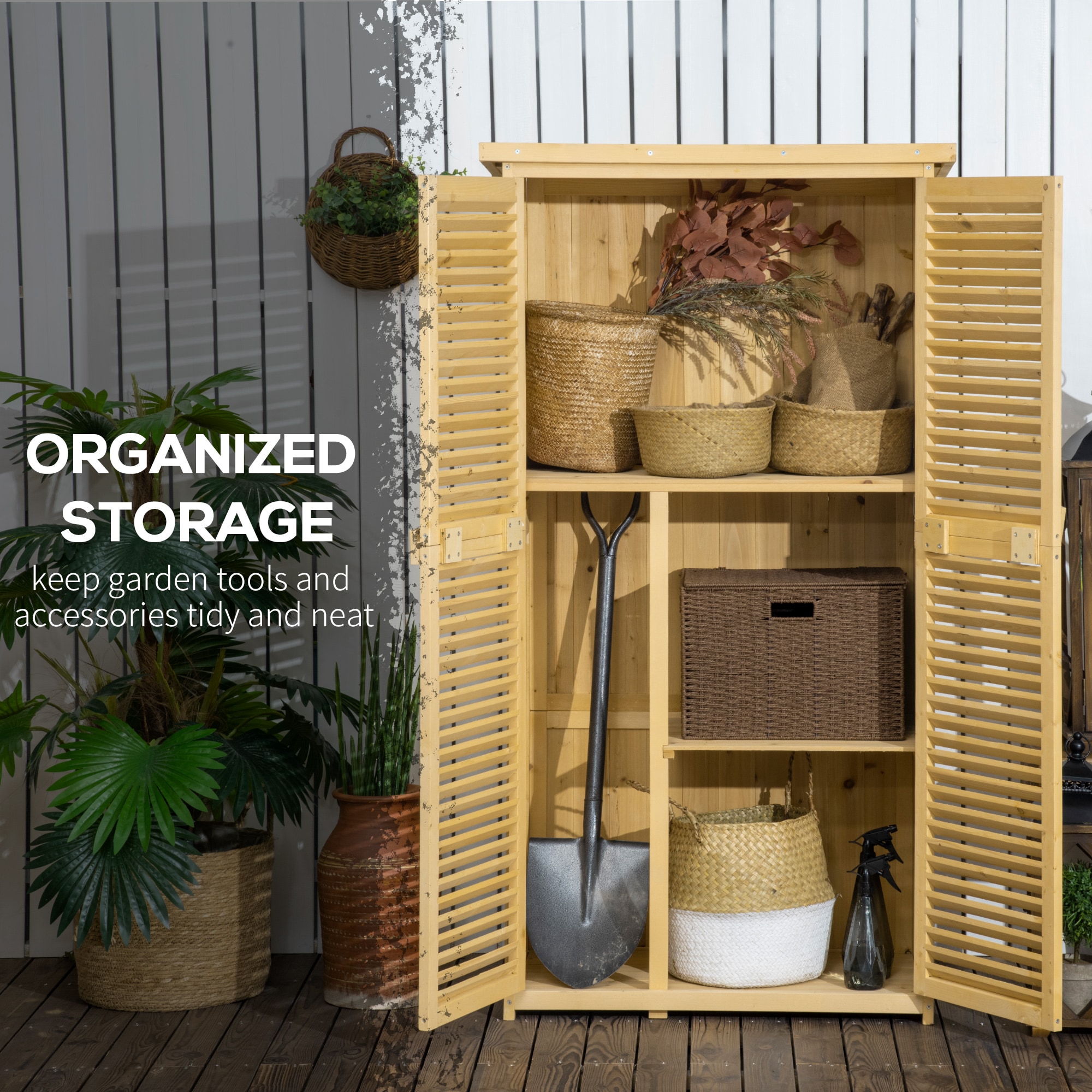 Outsunny 845-215BN Wood-Storage-Buildings - View #5