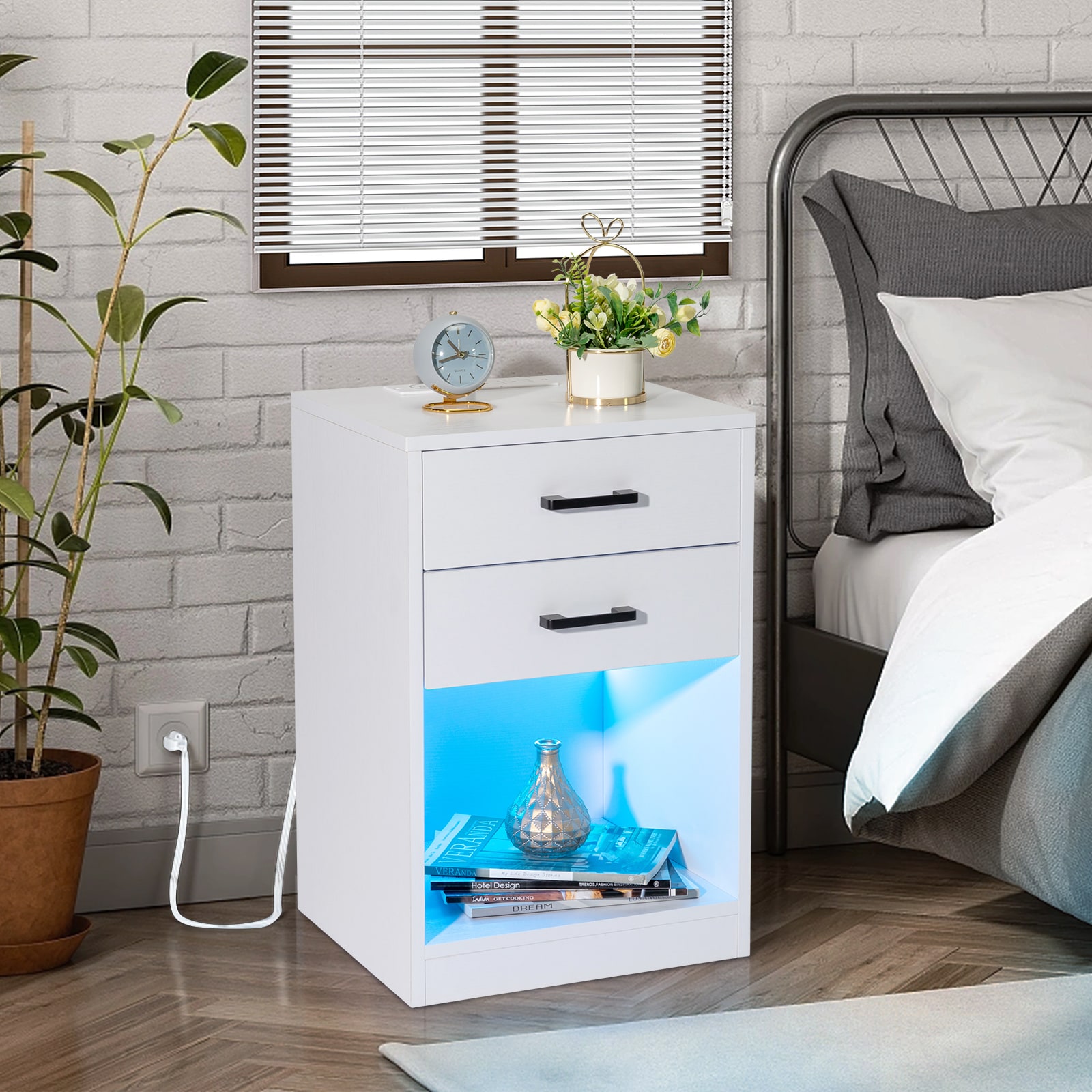 Winado White Nightstand in the Nightstands department at Lowes.com