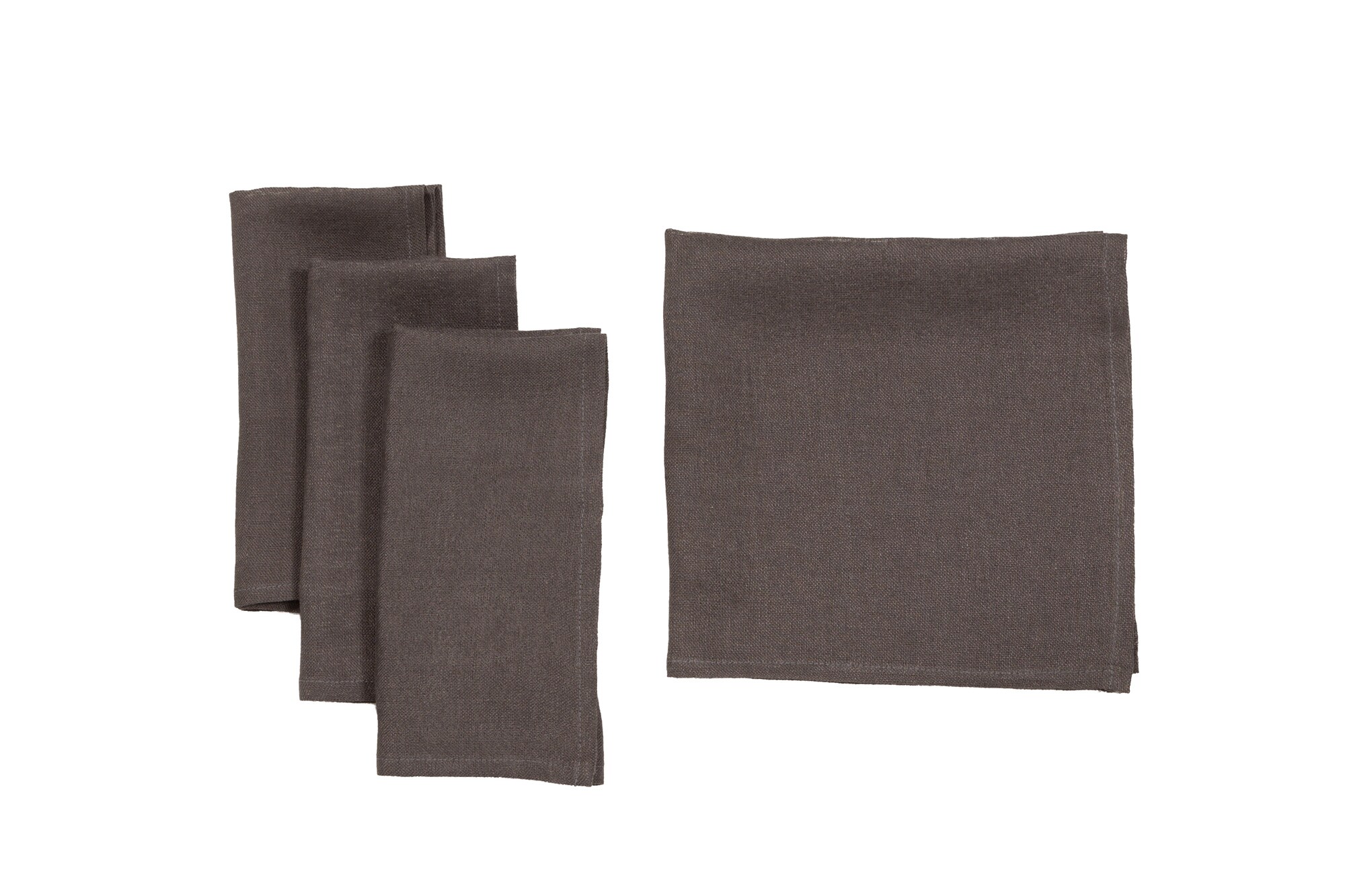 MANOR LUXE Dark Gray Linen Napkins - Set of 4, 1.5-in x 1.5-in x 2-in ...