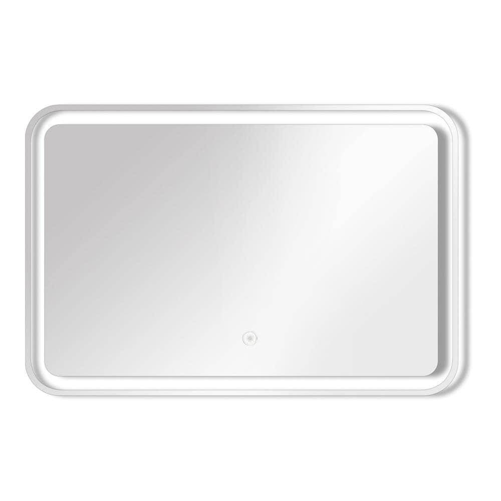Transolid TLMG4728 Gabriel 47.24-in x 27.56-in Lighted Silver Frameless Bathroom Vanity Mirror