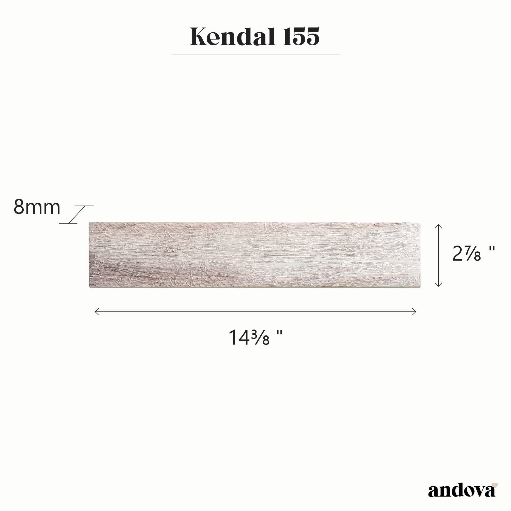 Kendel 3'' x 14'' Beige Glass Wood Look Subway Tile