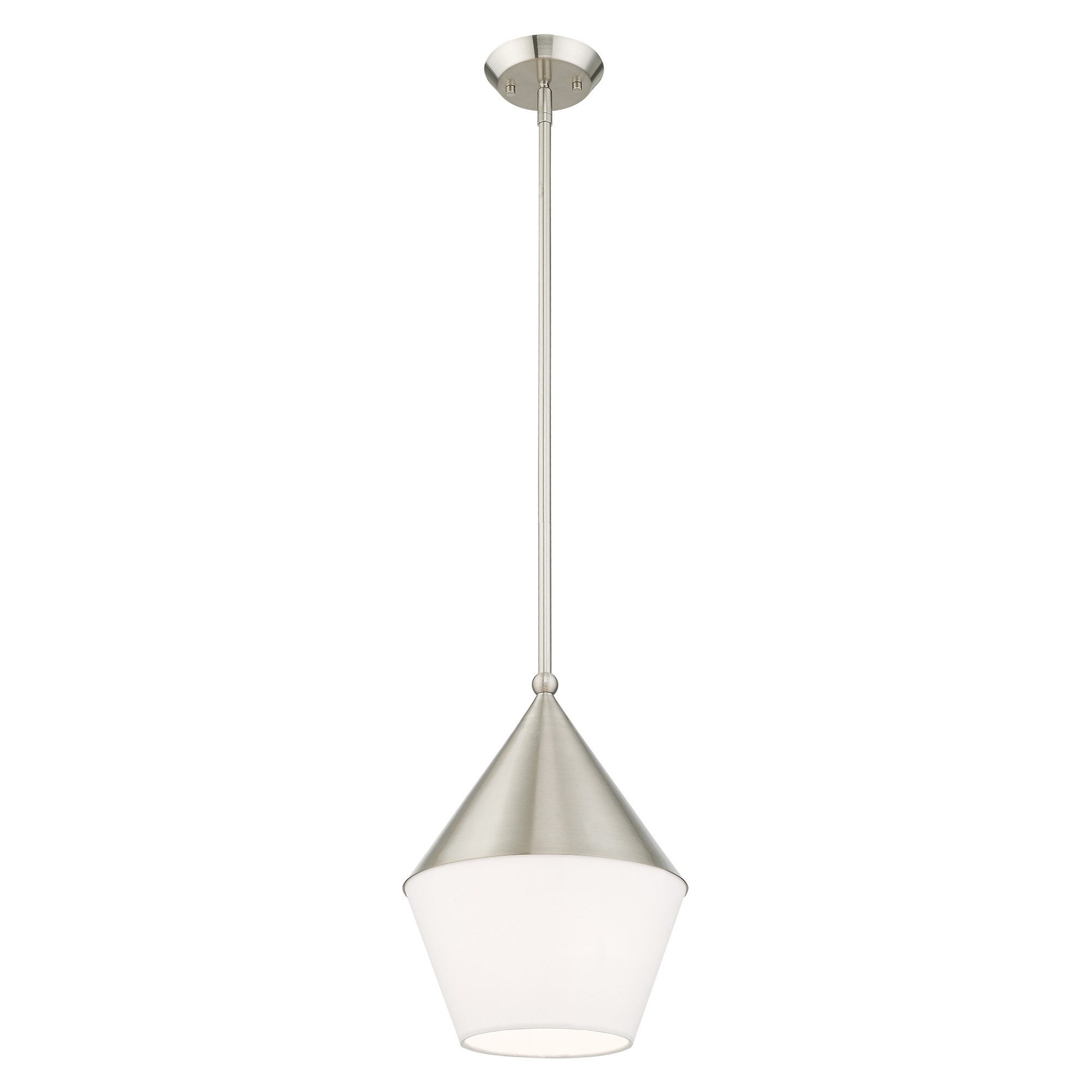 Brushed Nickel Glass Mini Pendant Light for Indoor/Outdoor