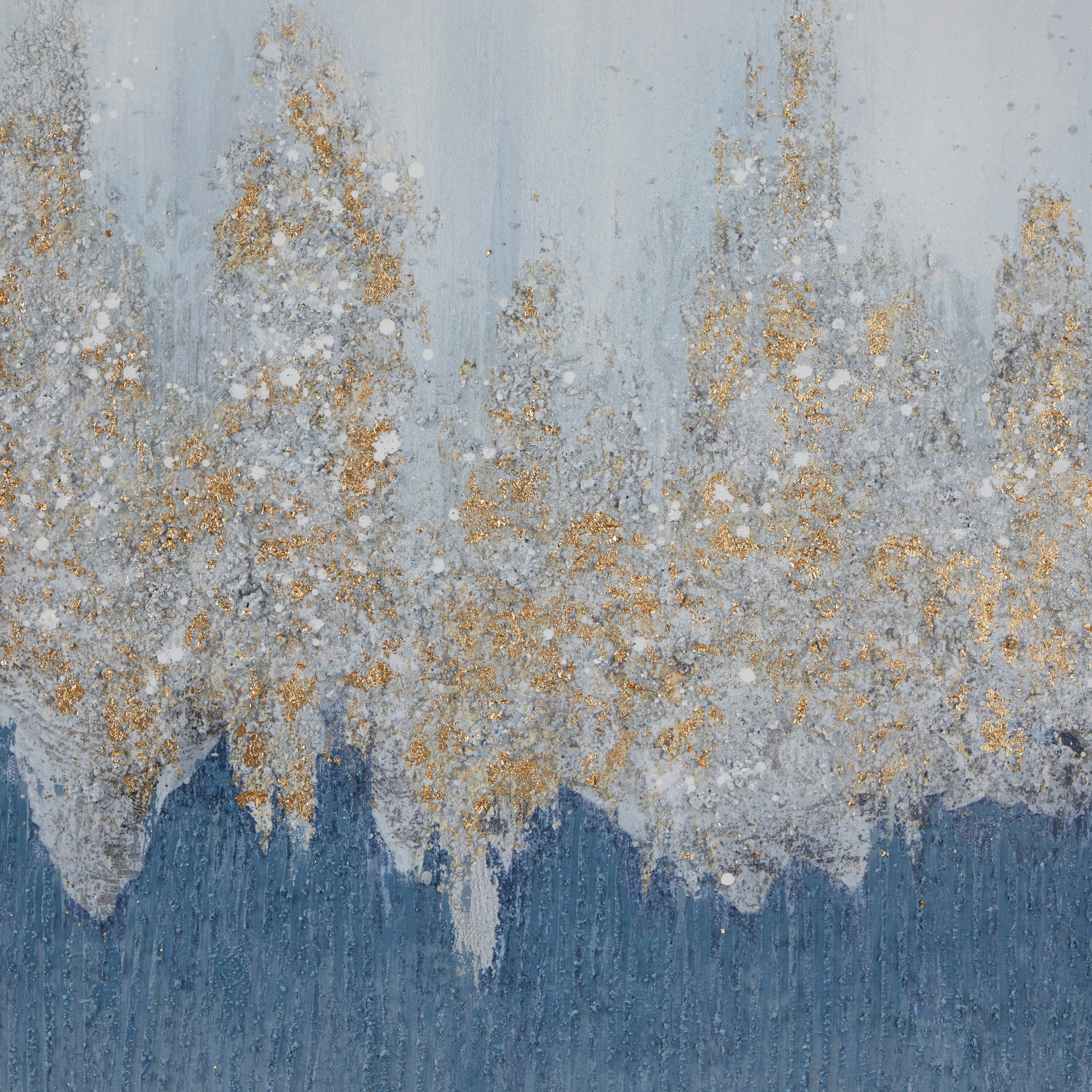 Large Silver Framed Abstract Canvas Wall Art